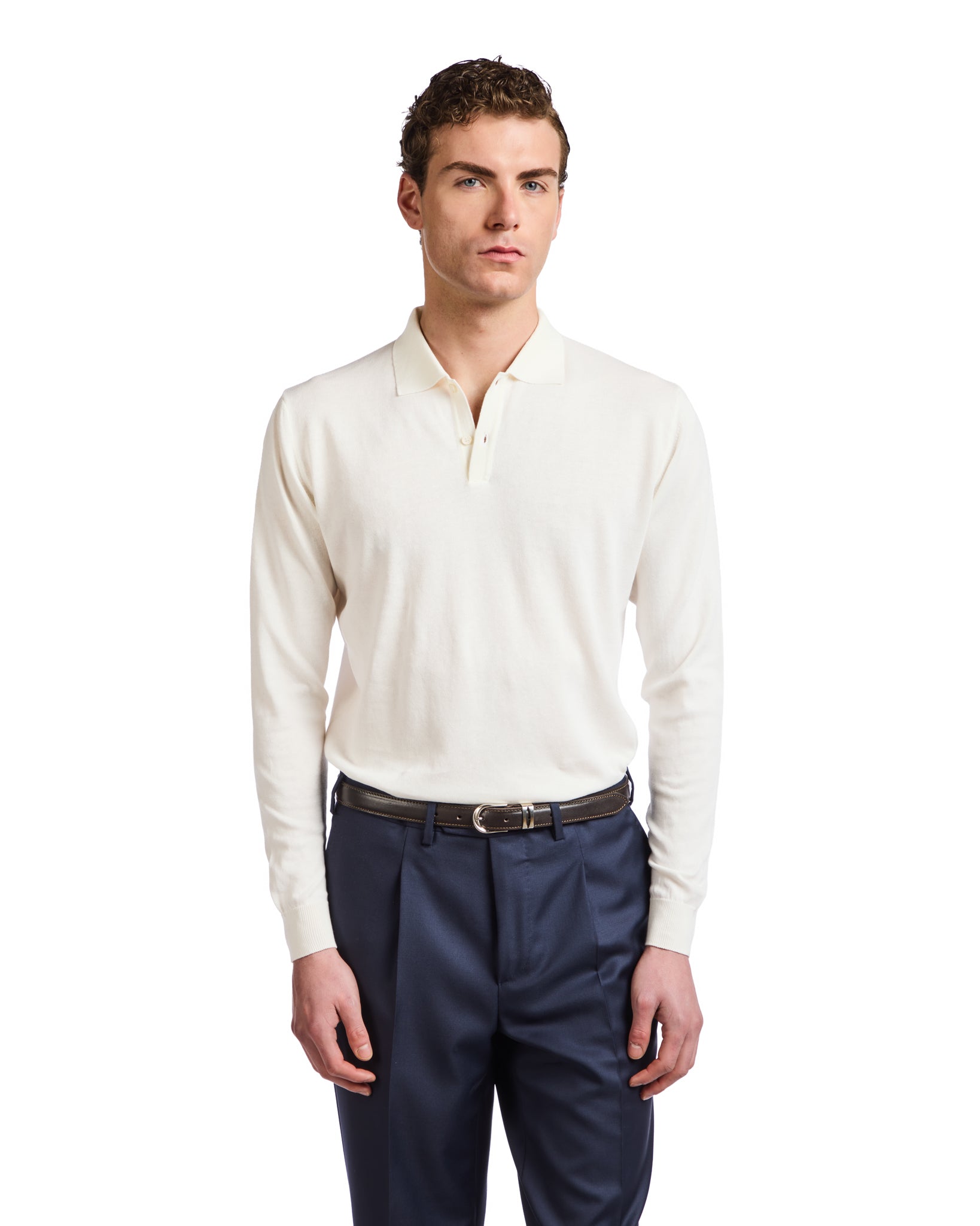 Polo Andrey de algodón blanca