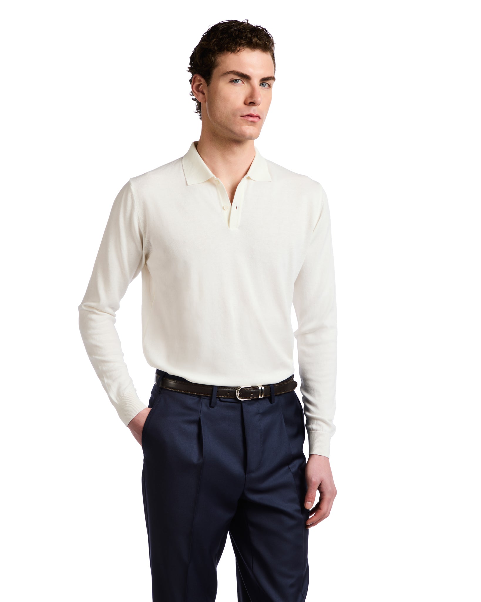 Polo Andrey de algodón blanca
