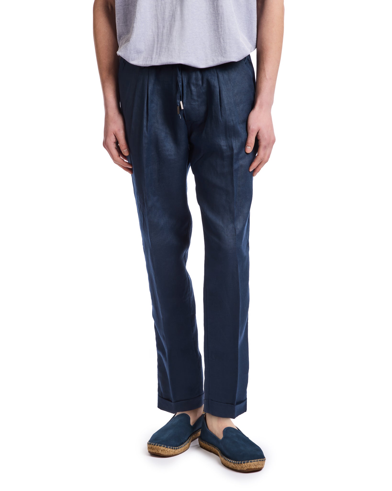 Pantalón Cary de lino puro azul