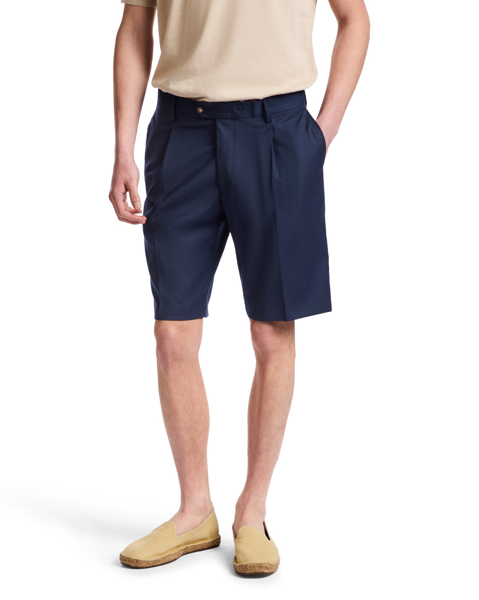 Bermudas Colton de talle alto con pinzas azules