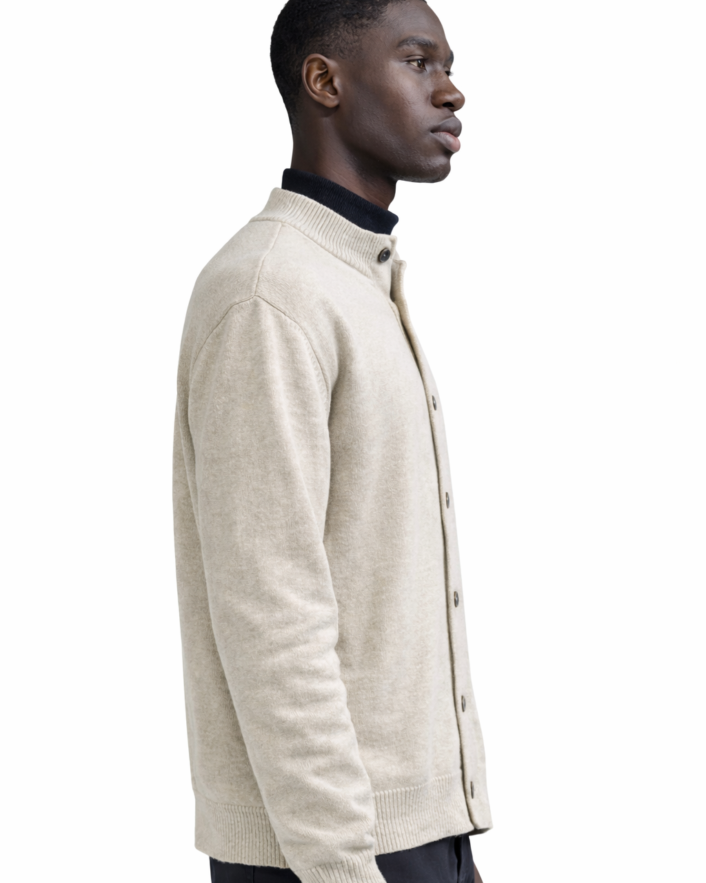 Chaqueta de punto Stromboli de lana y algodón beige