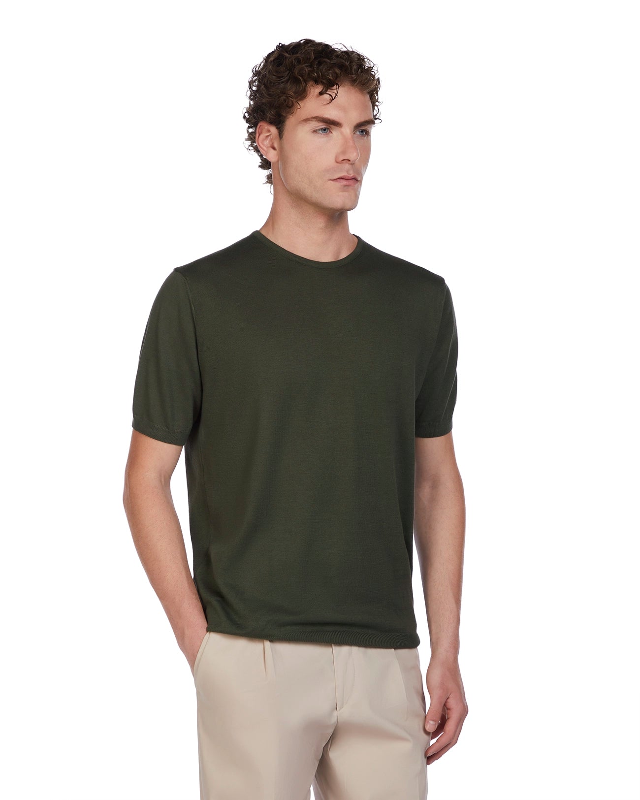 Jannik T-shirt in military jersey