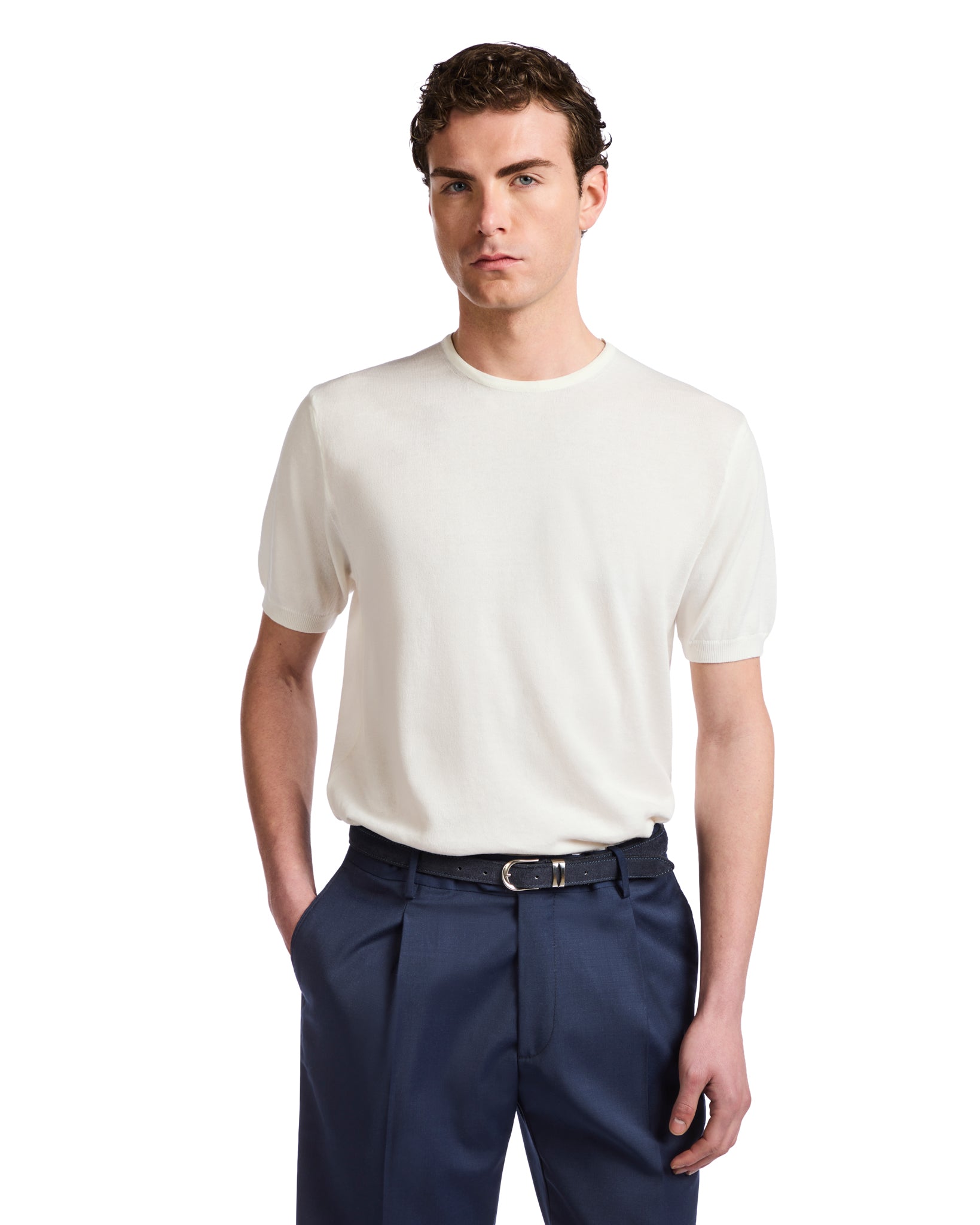 T-shirt Jannik in maglia panna