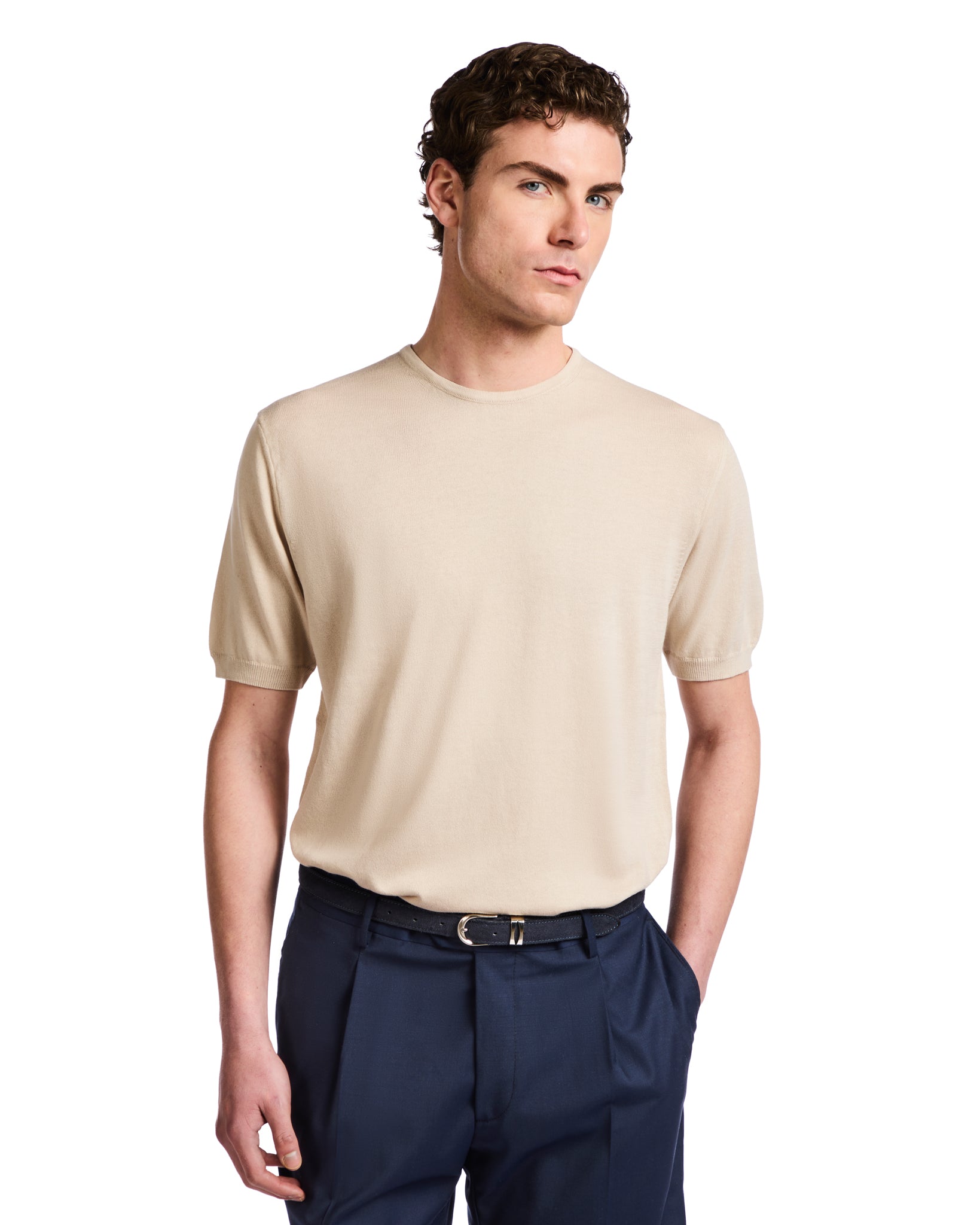 Camiseta Jannik de punto beige