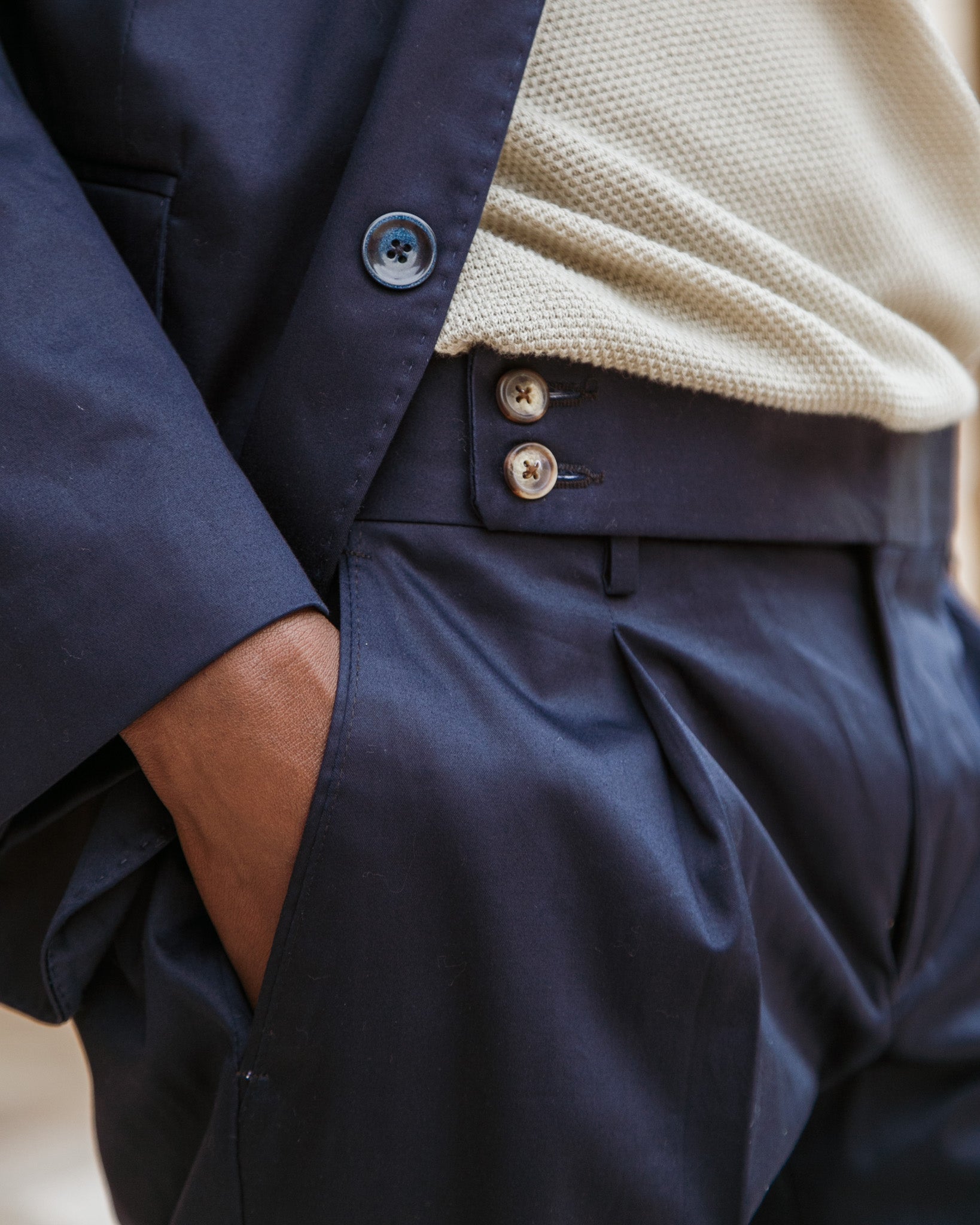 Marcel - pantalón de algodón azul