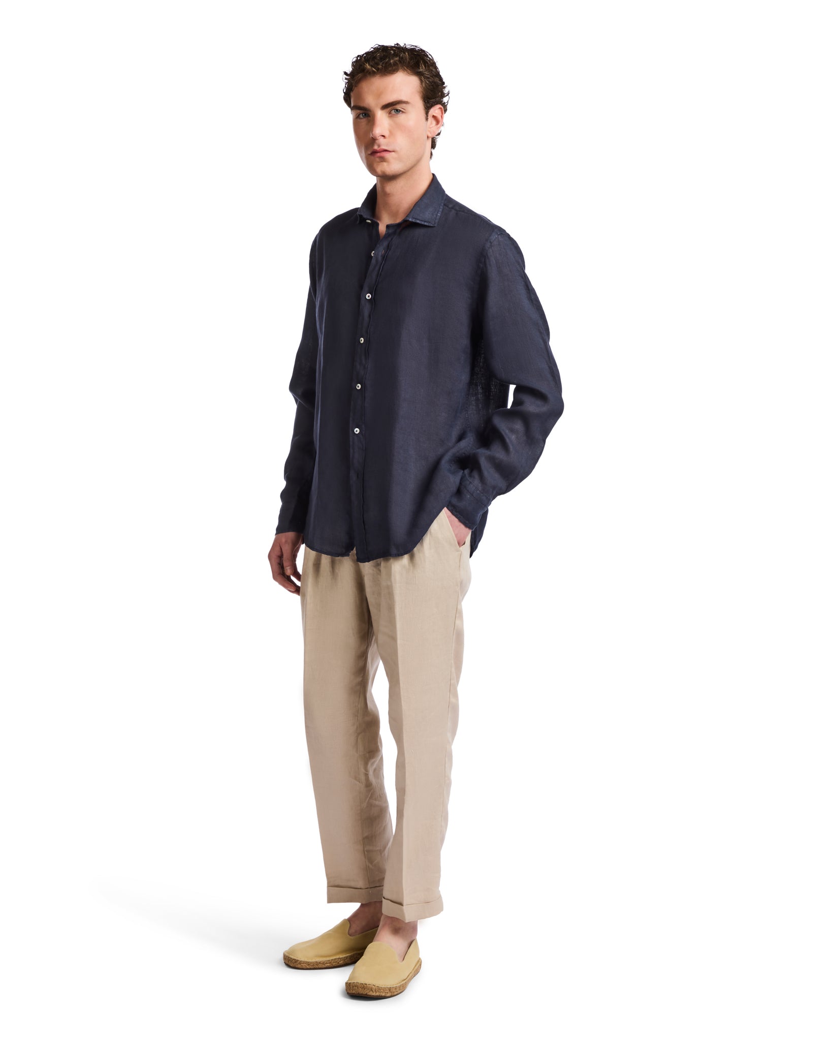 Camisa Montecarlo de puro lino azul