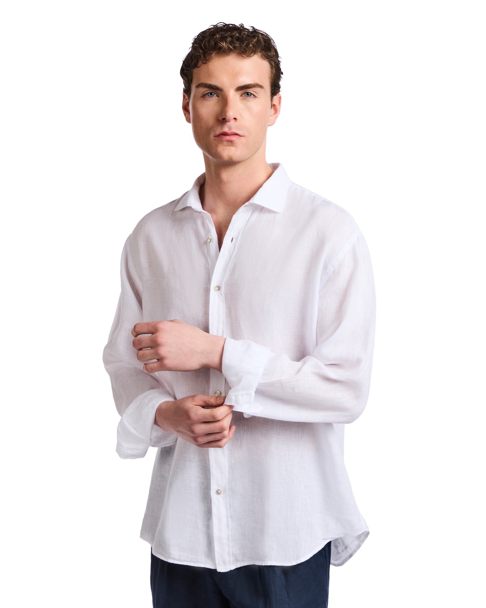 Montecarlo shirt in pure white linen