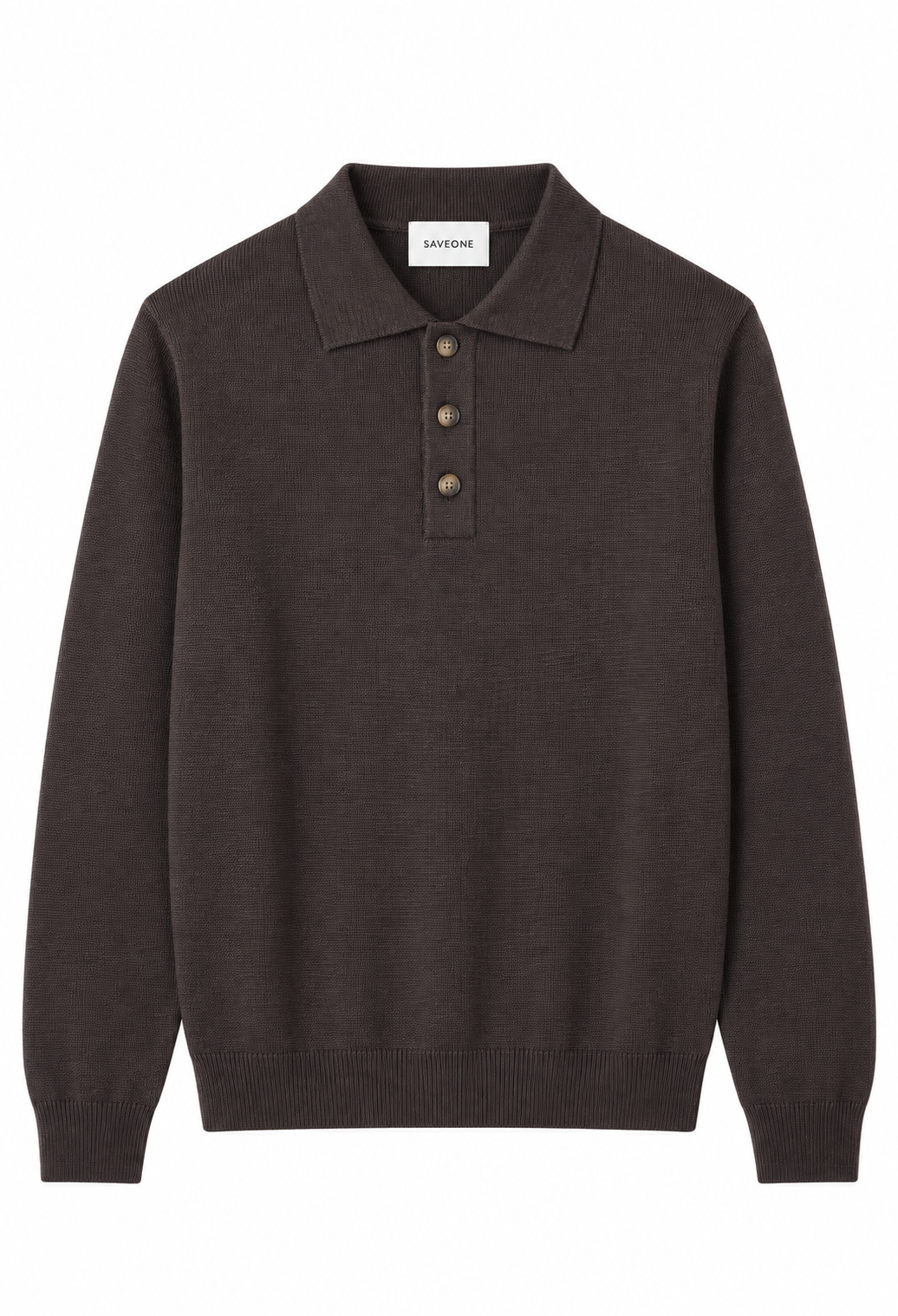 Tollegno dark brown wool Rovigo polo shirt