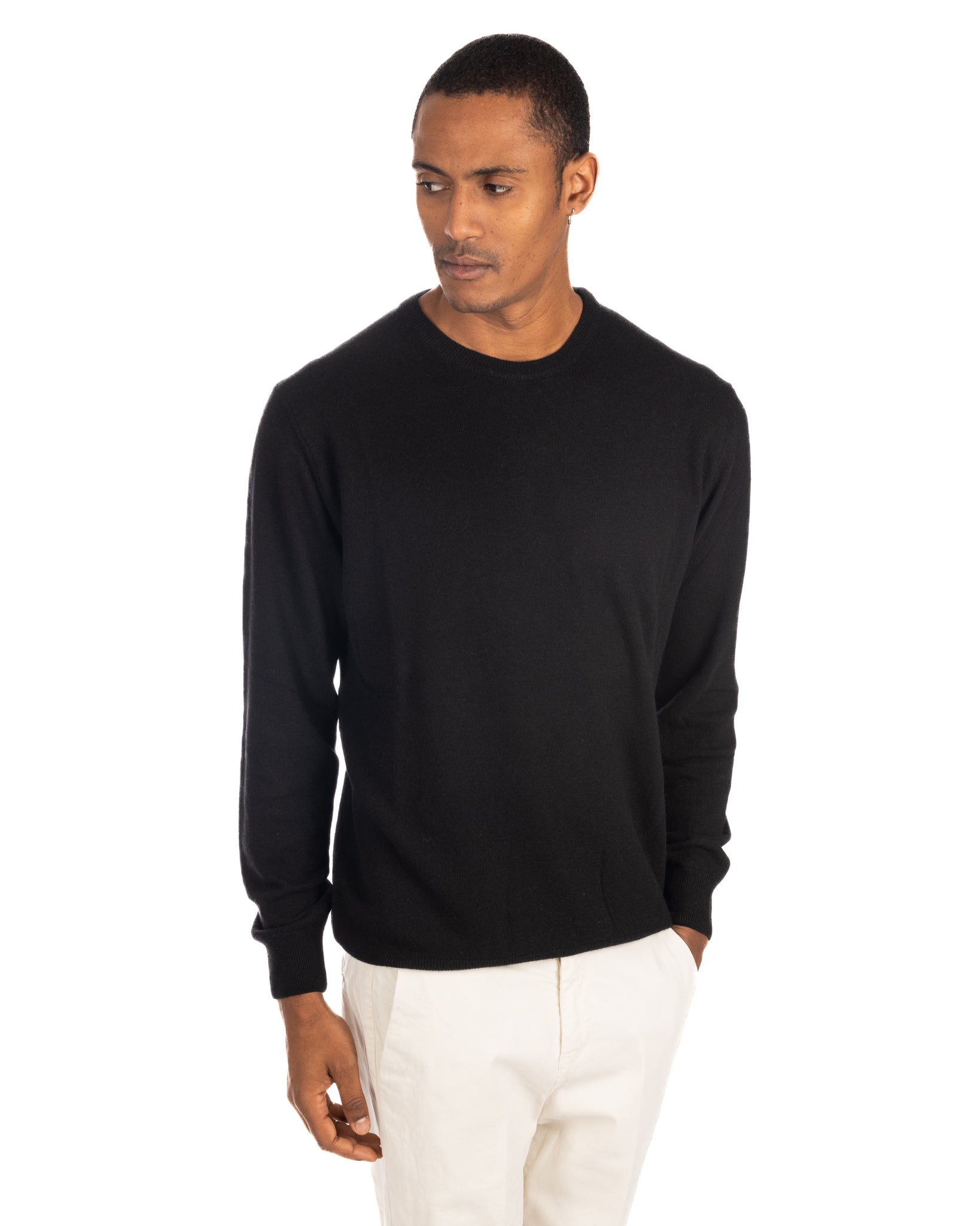 Dustin Crewneck in Black Cashmere Blend
