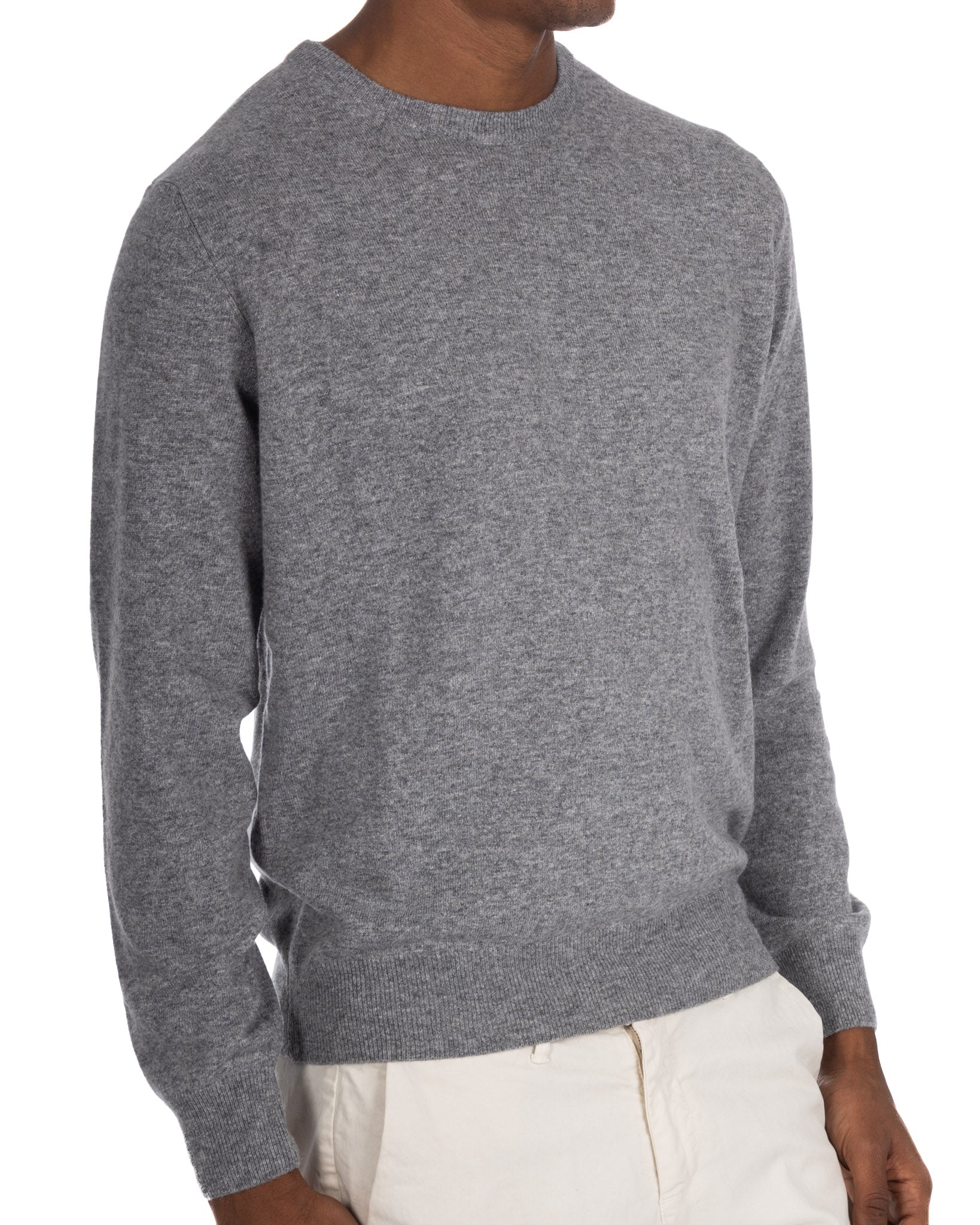 Dustin Crew Neck Sweater in Grey Cashmere Blend