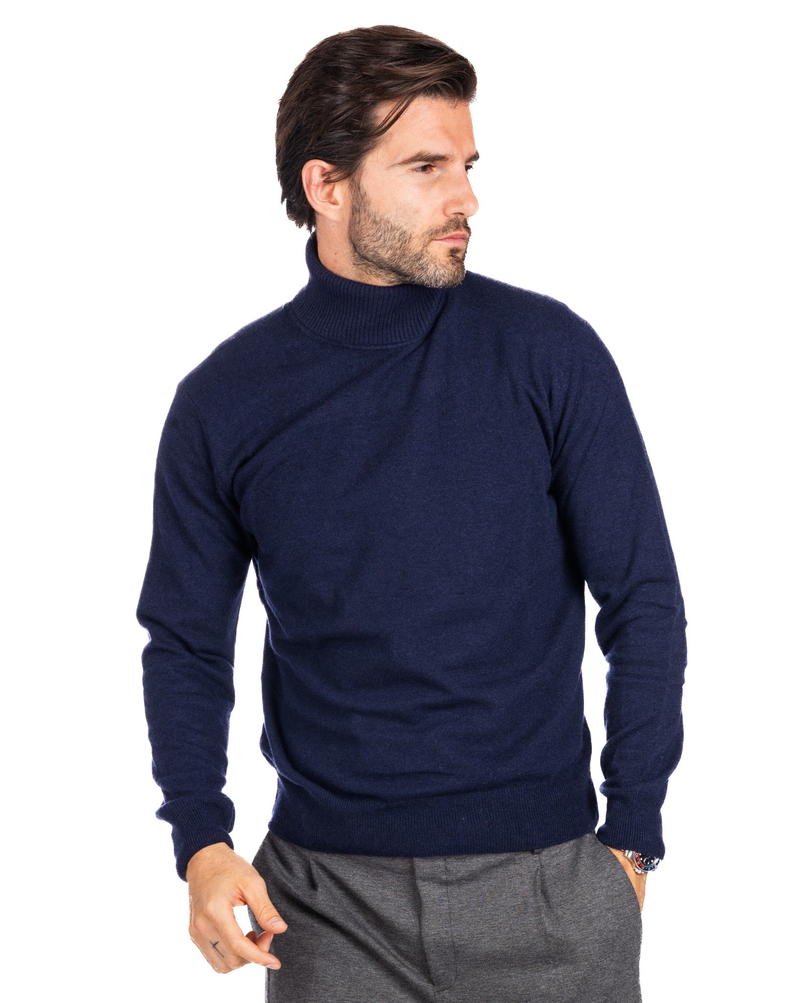 Lee Turtleneck in Blue Cashmere Blend