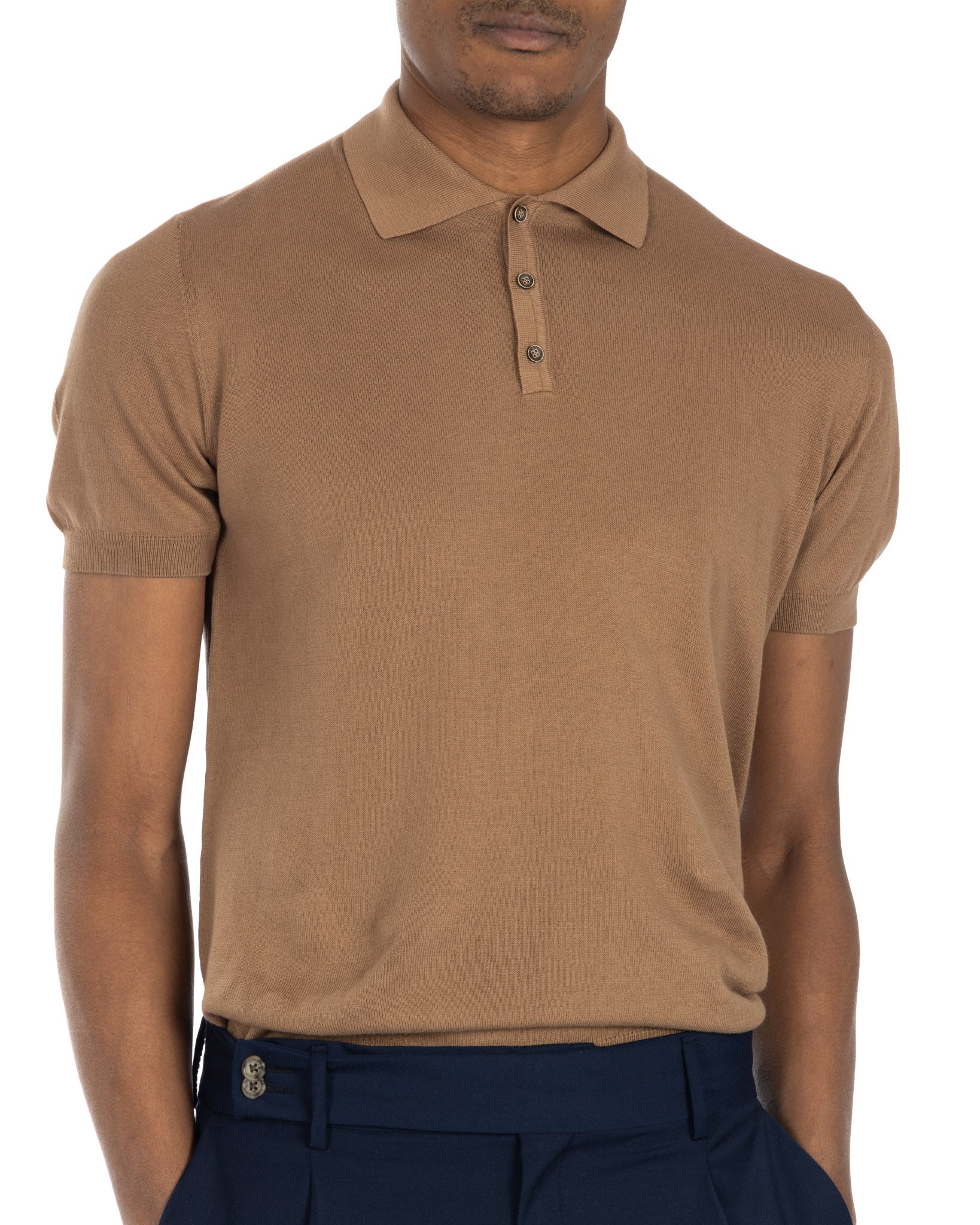 Roger - polo camello de punto