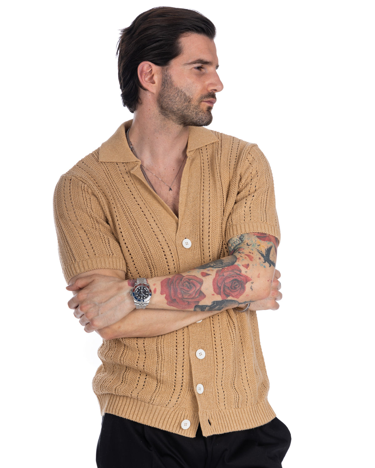 Novak - beige knitted shirt