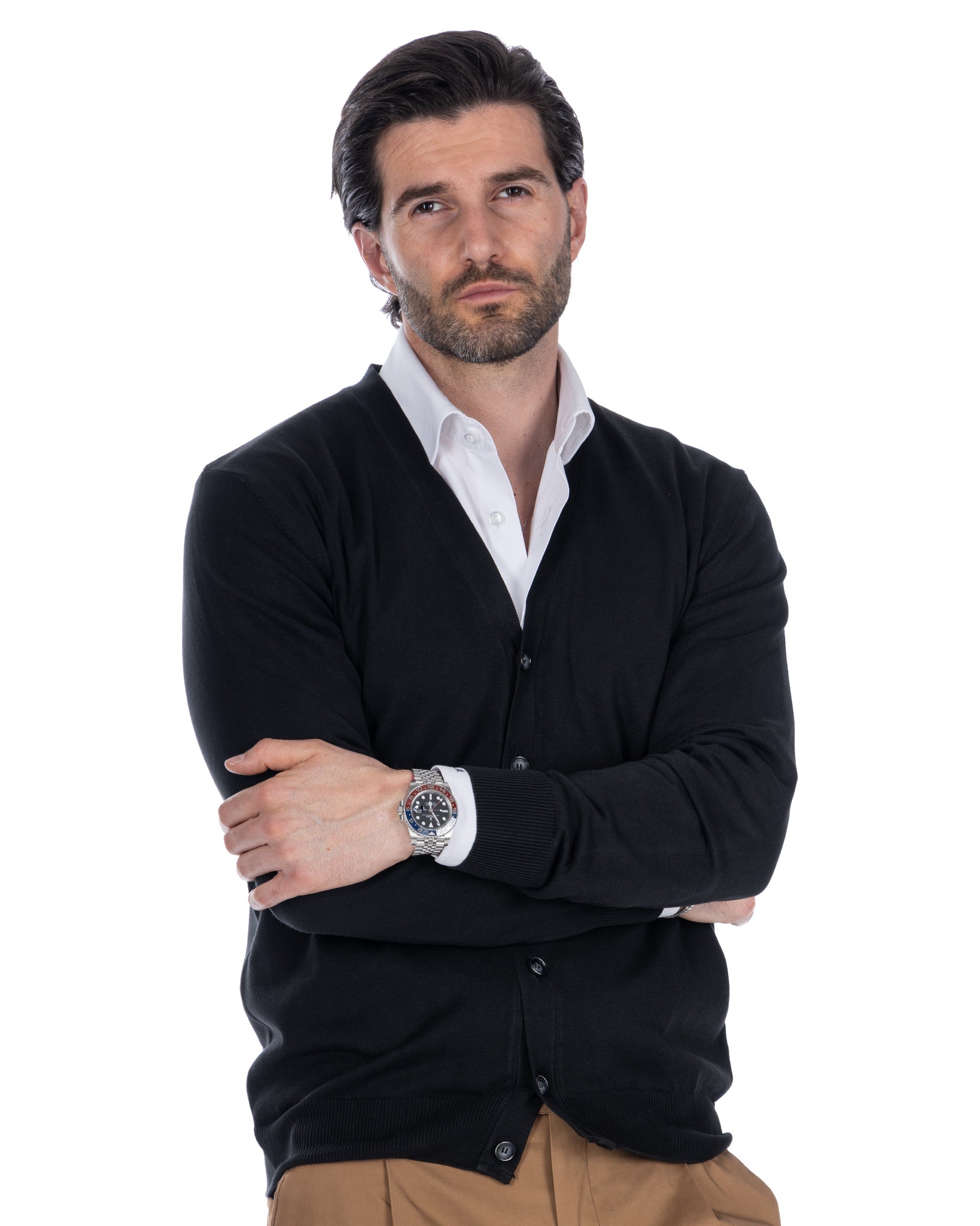 Alex black cotton cardigan