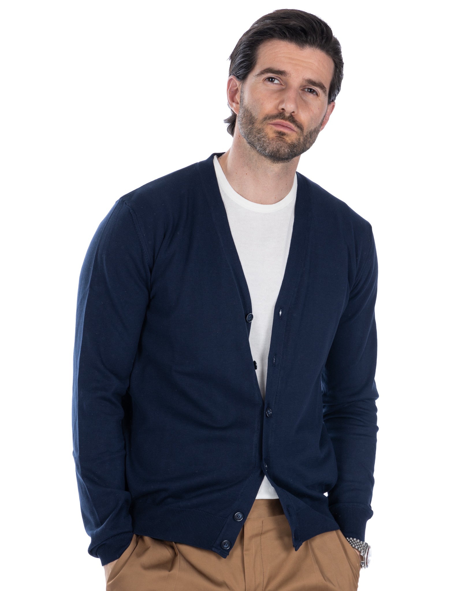 Alex blue cotton cardigan