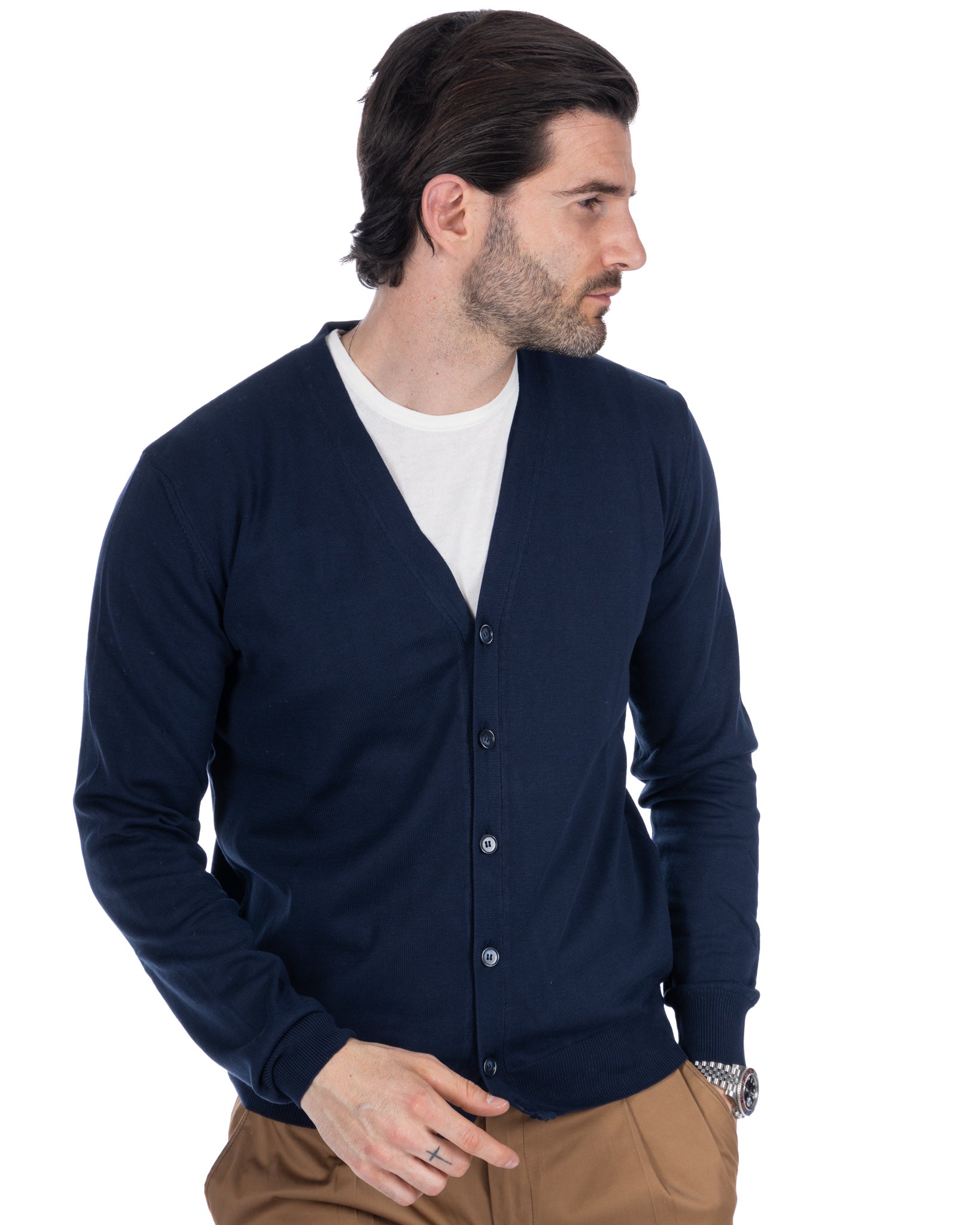 Alex blue cotton cardigan