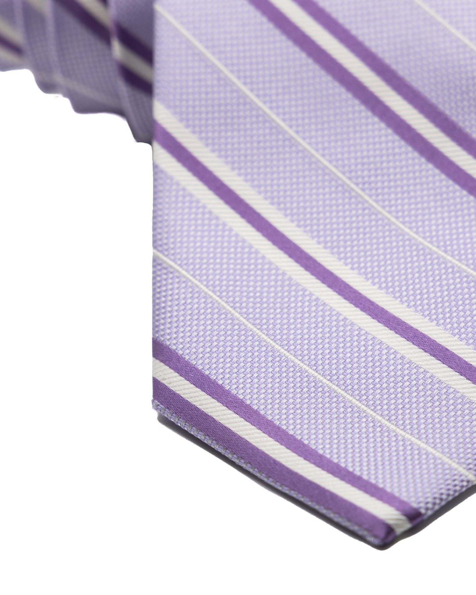 Corbata - de seda lila a rayas