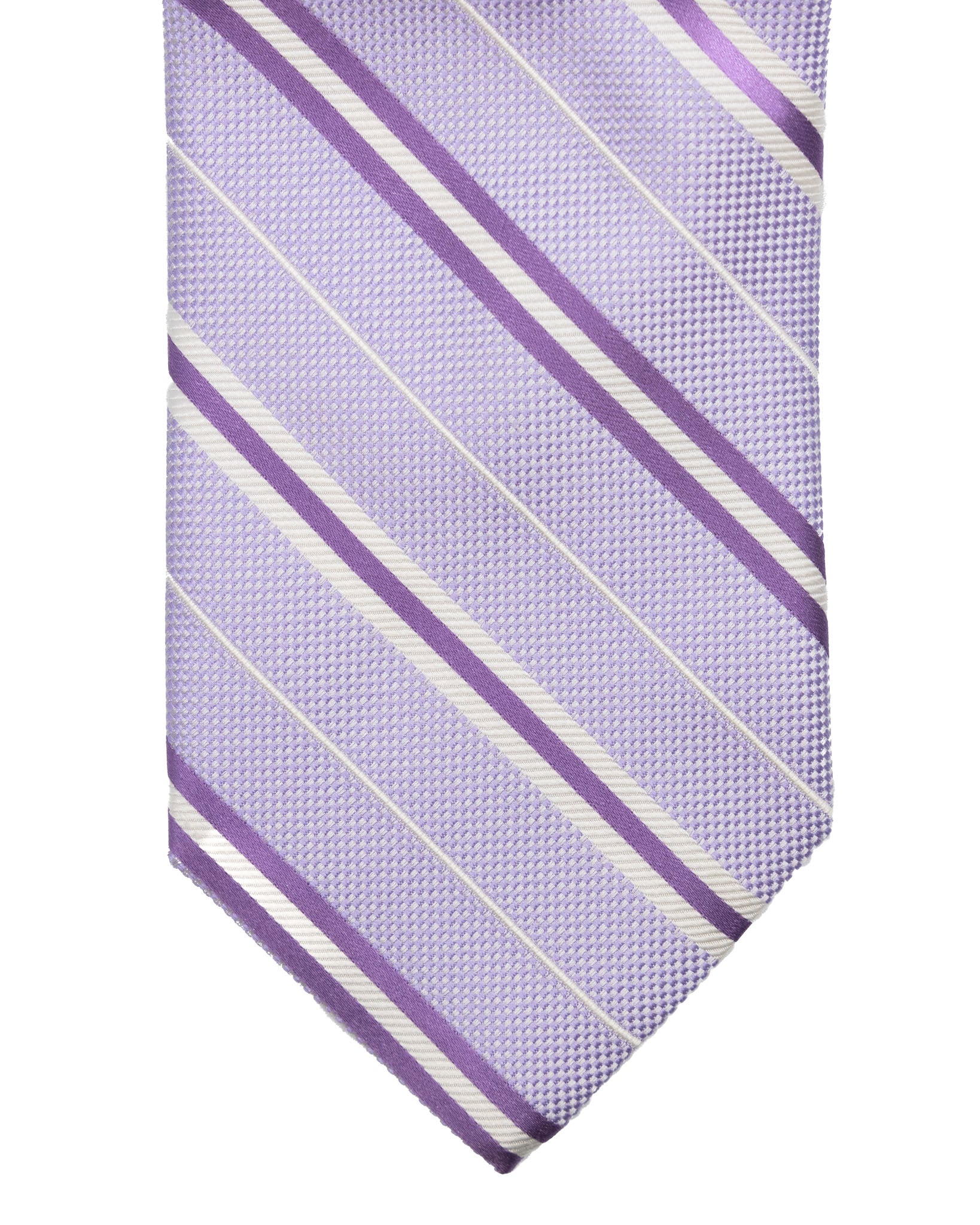 Corbata - de seda lila a rayas