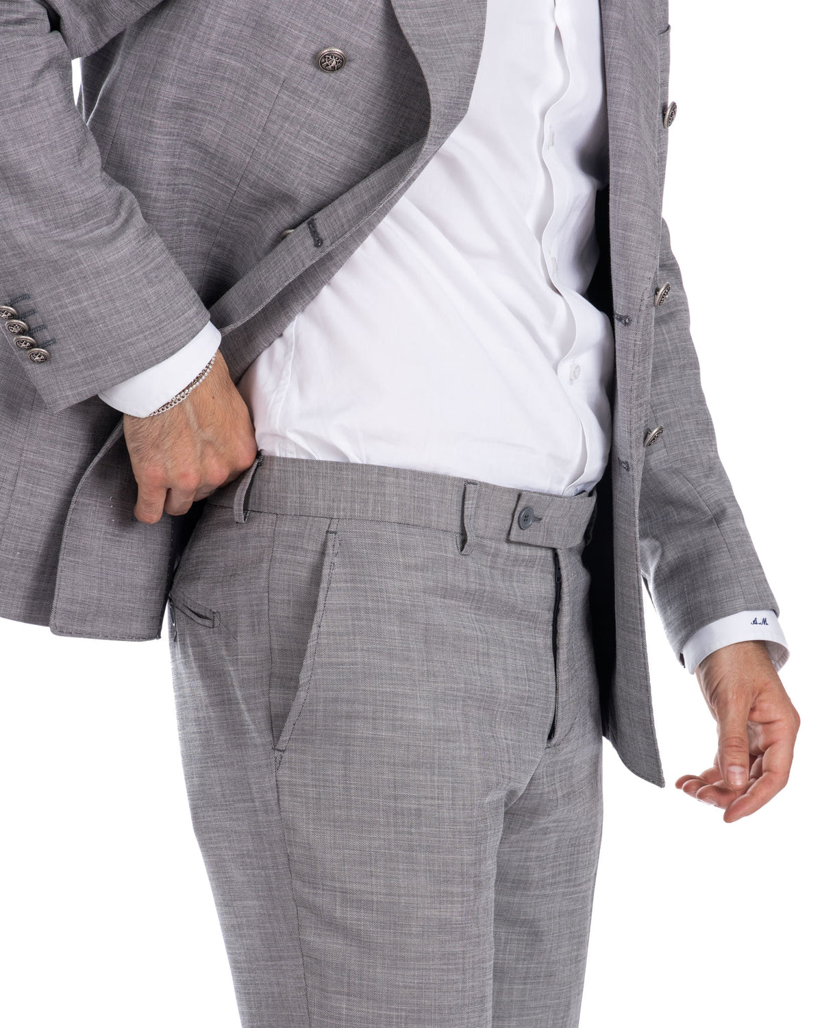 Thun - gray melange double-breasted suit