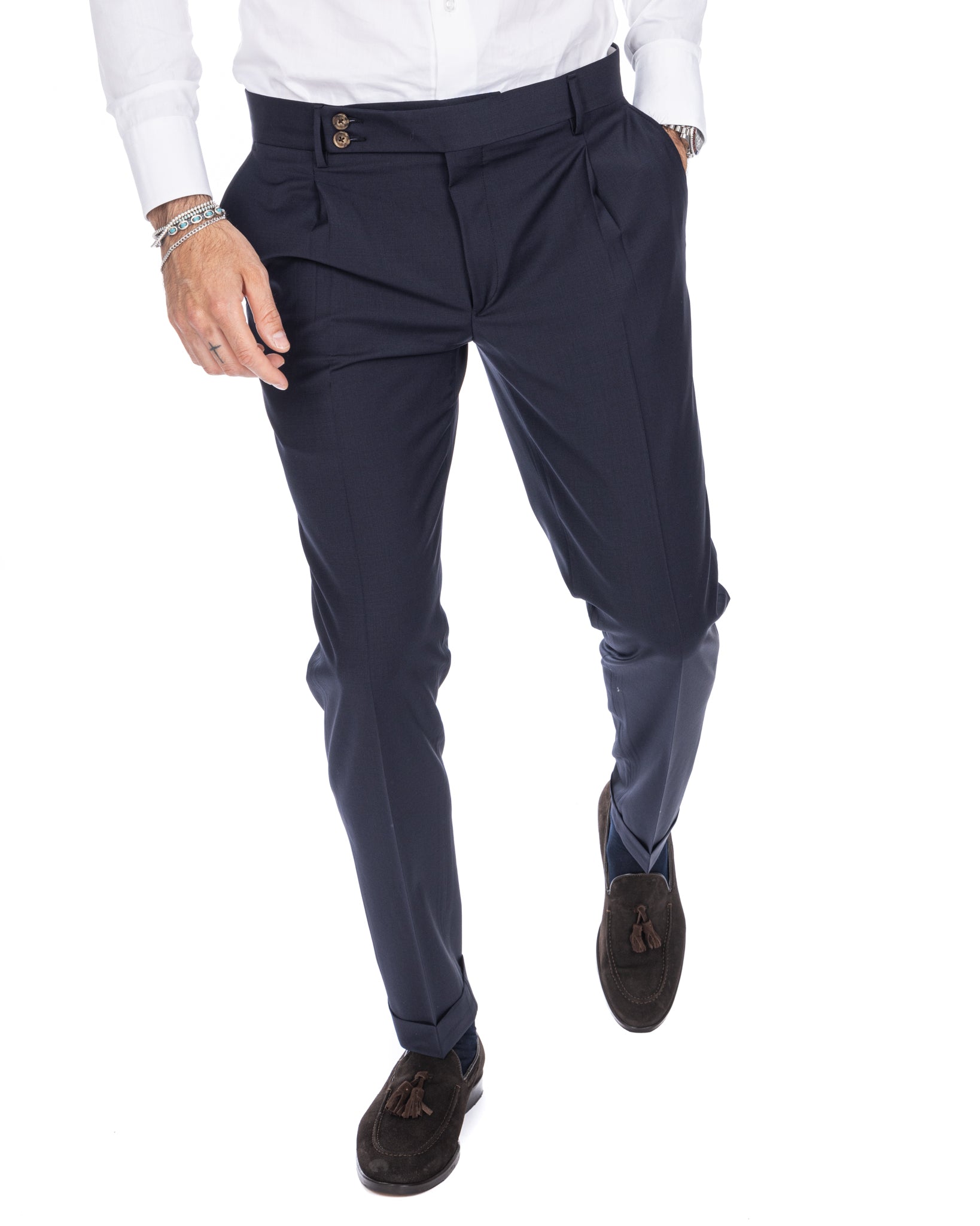 Queens - pantalón azul de lana