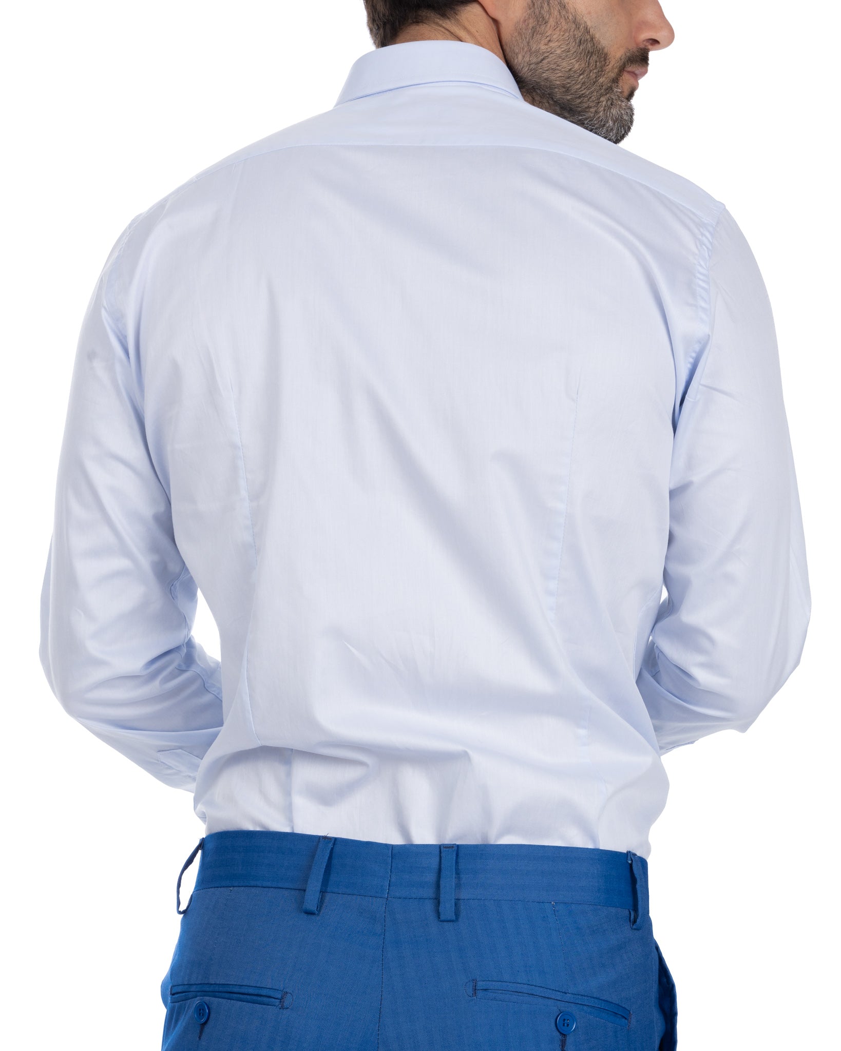 Camisa Desert azul claro de sarga de algodón