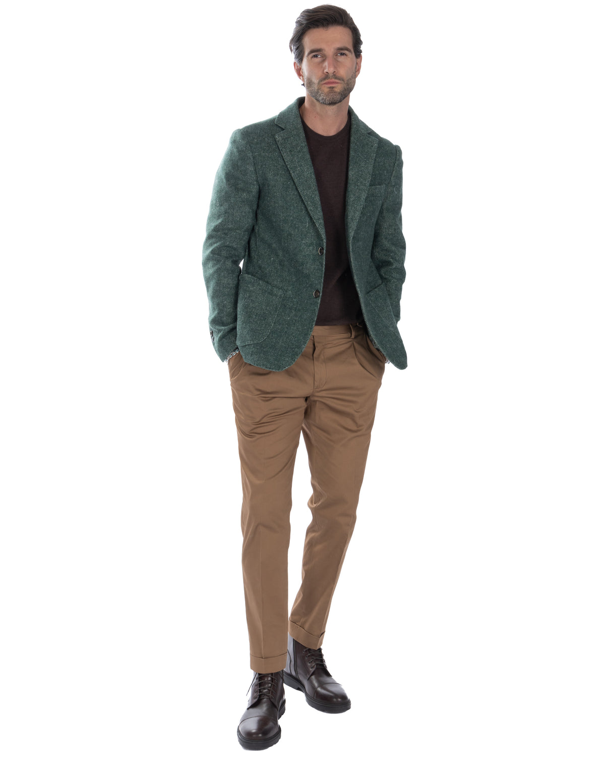 Remi single-breasted green jacket