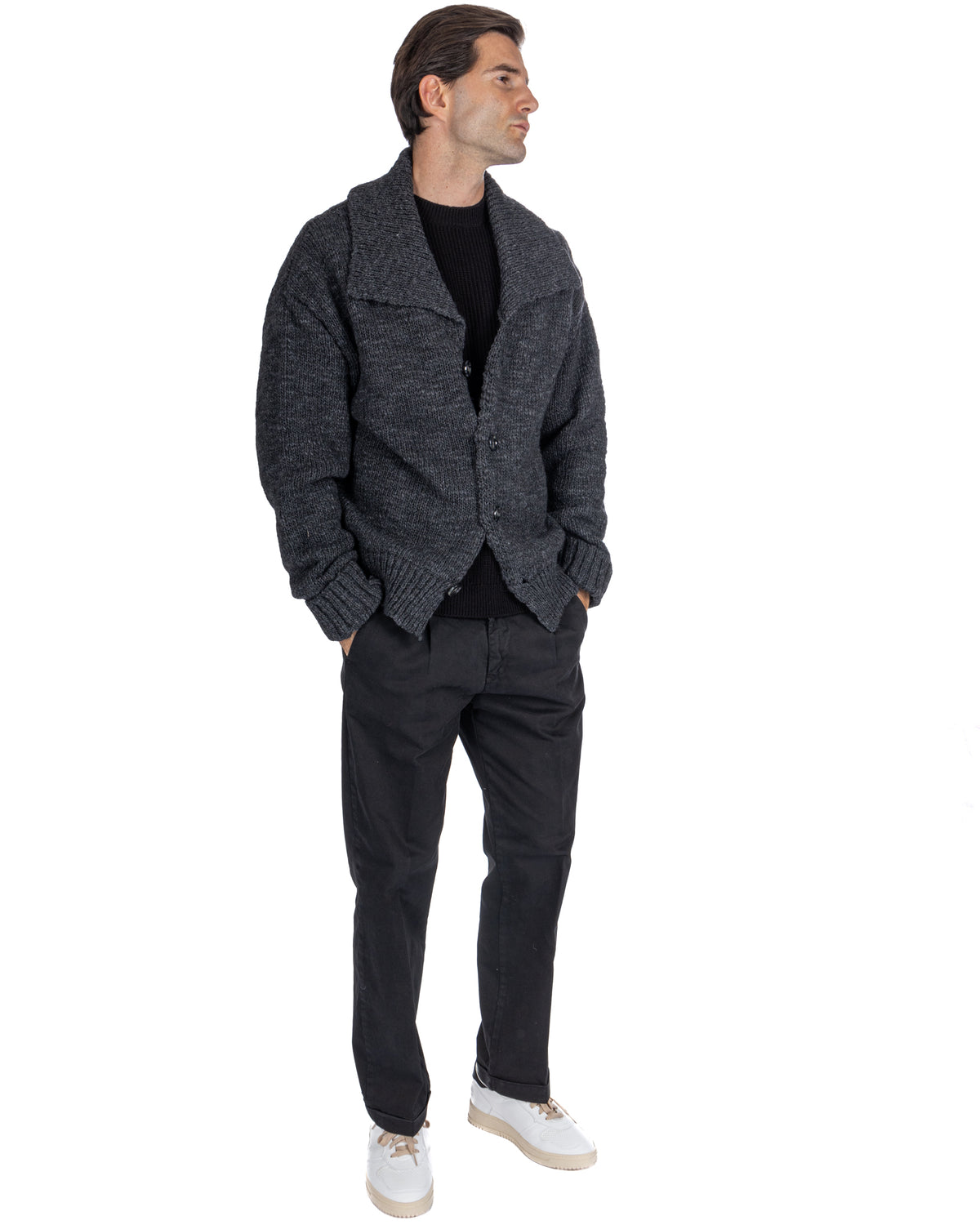 Ethan - anthracite oversized cardigan