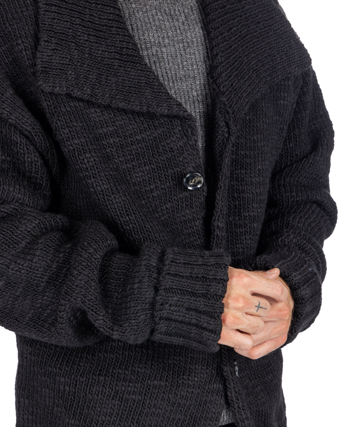 Ethan - black oversized cardigan
