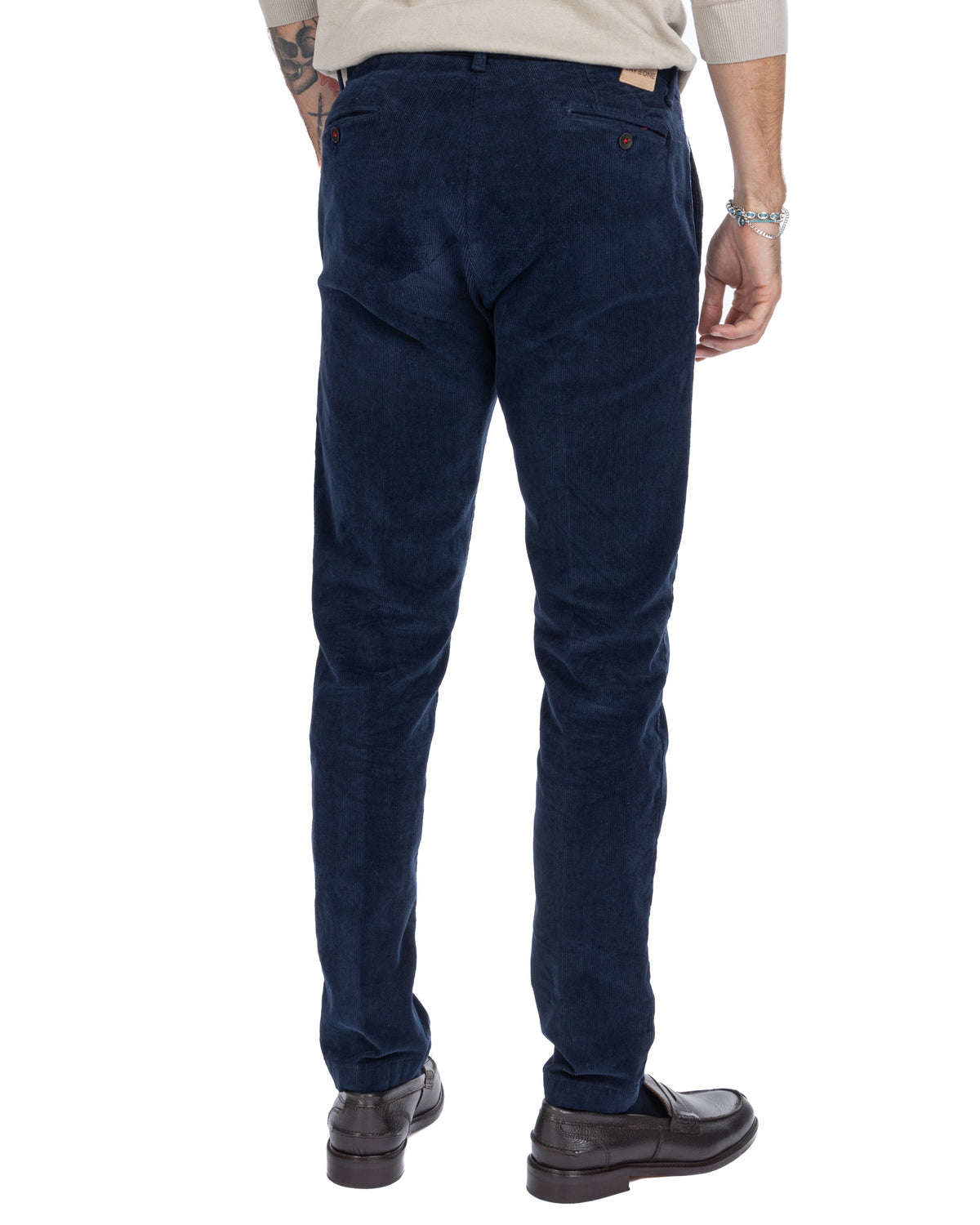 Amir - pantalón de pana milrayas azul