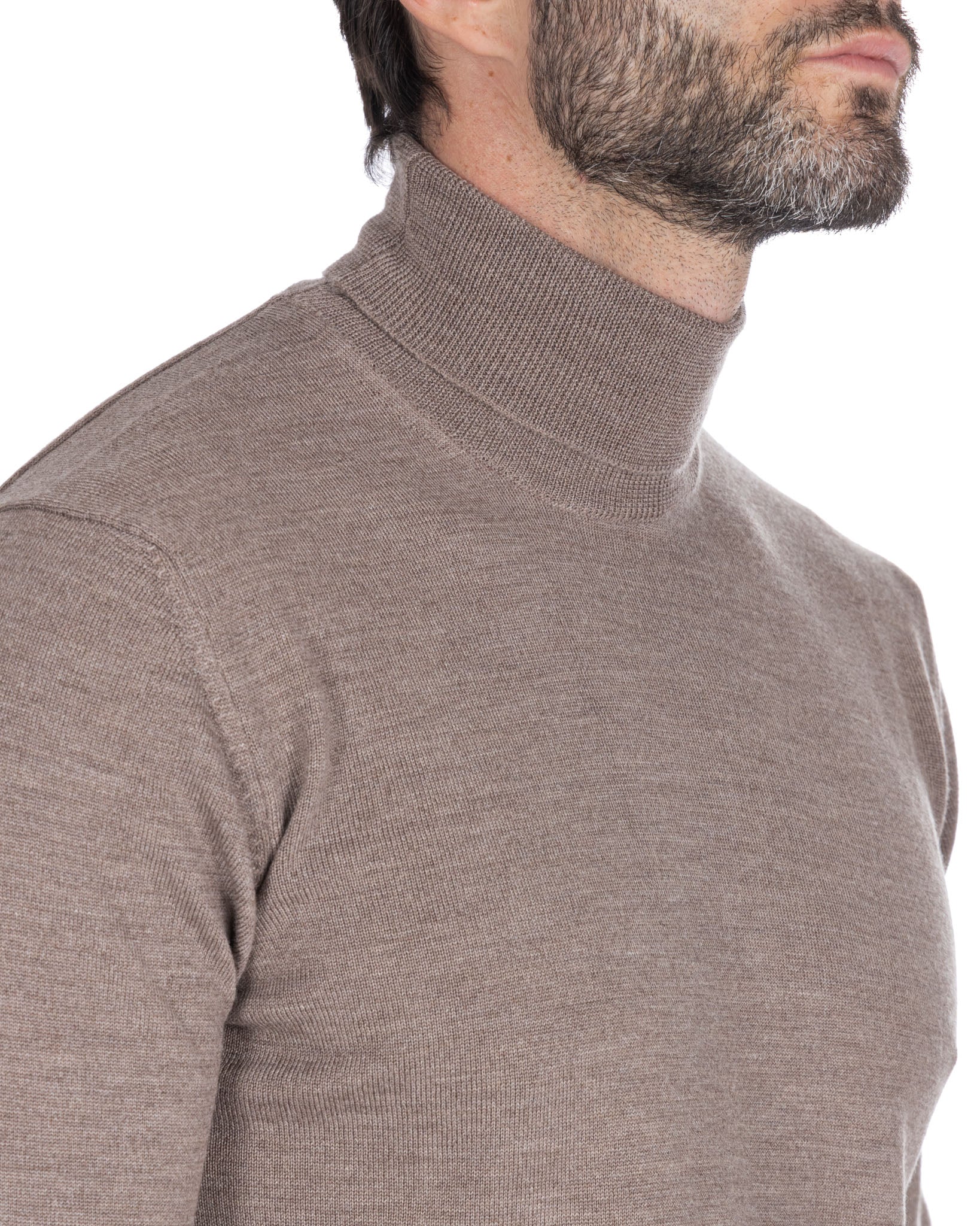 Vietri - Beige Tollegno Wool Turtleneck