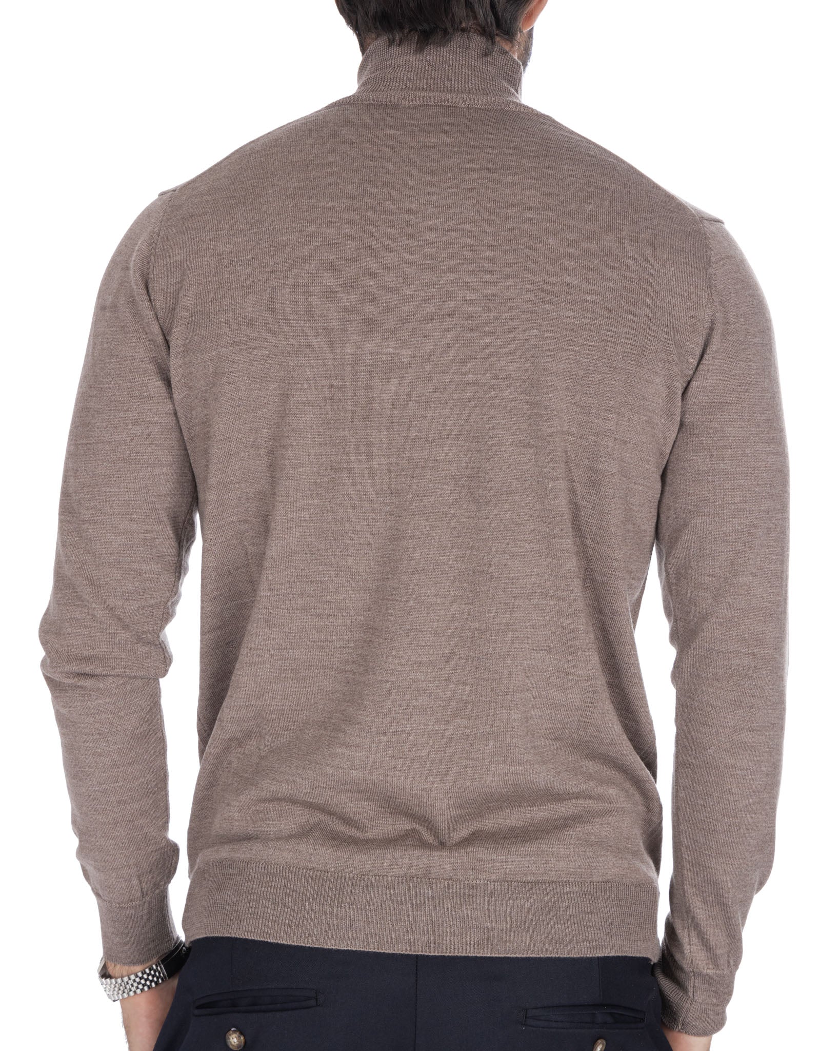 Vietri - Beige Tollegno Wool Turtleneck