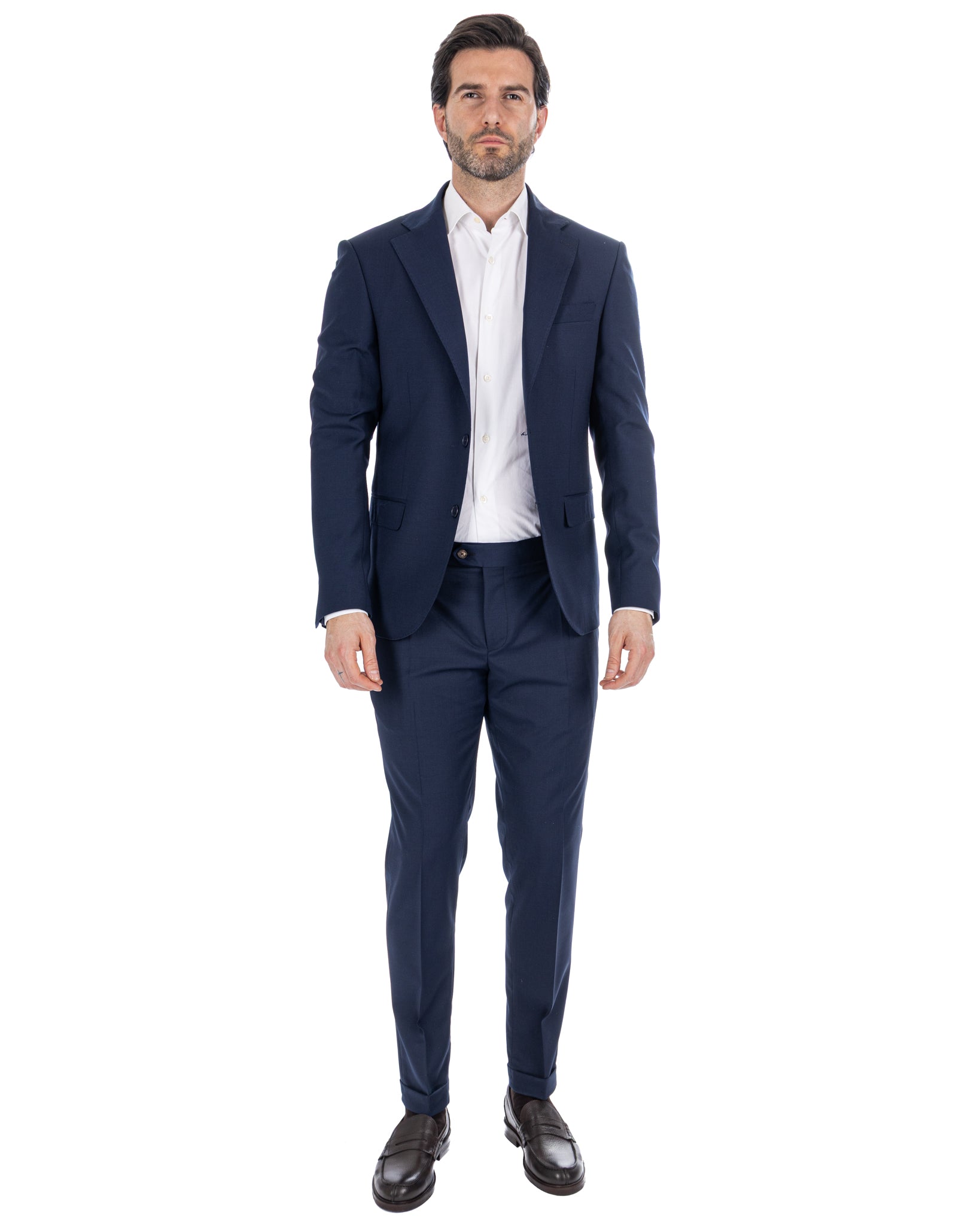 Victor - blue wool blend trousers