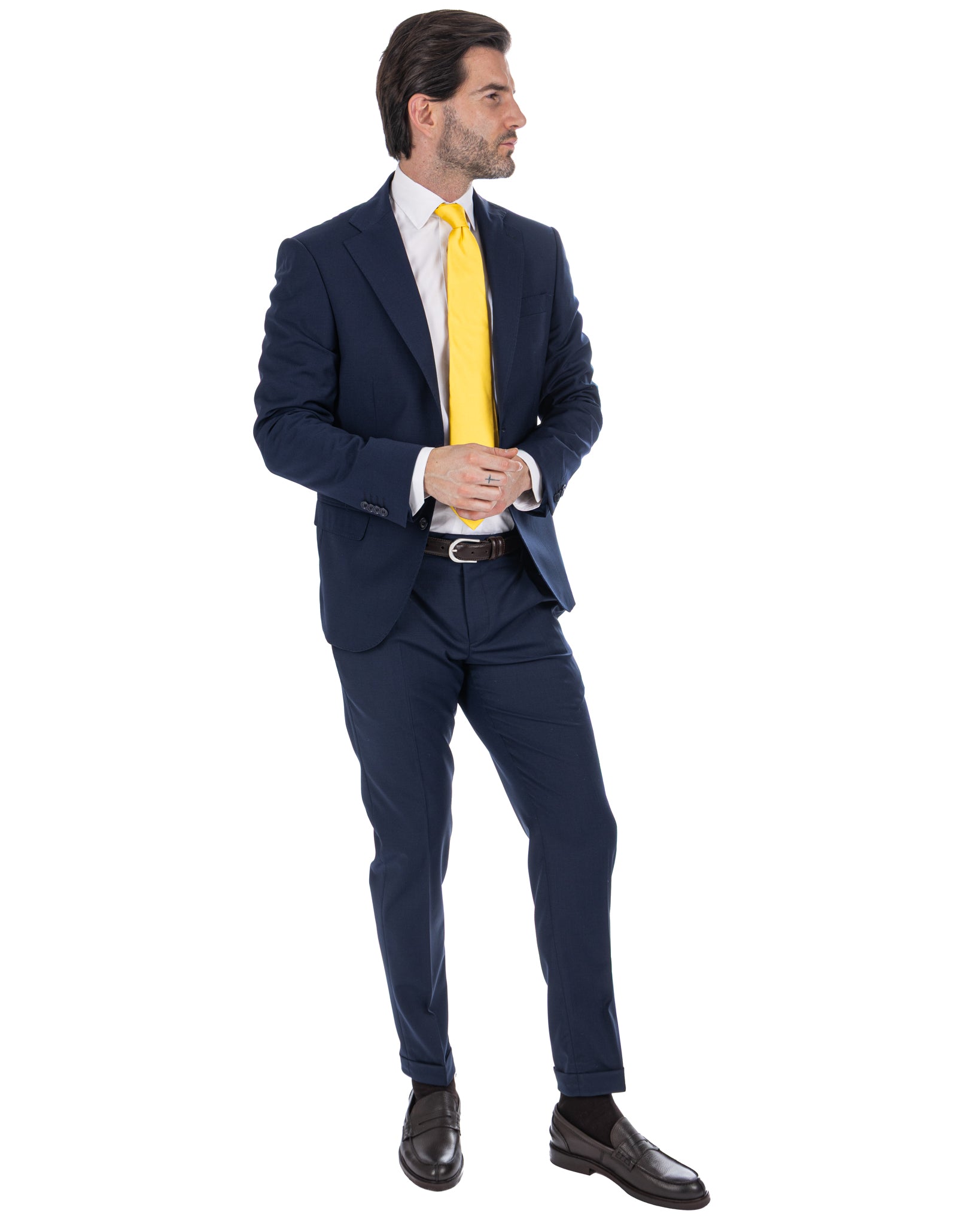 Victor - blue wool blend trousers