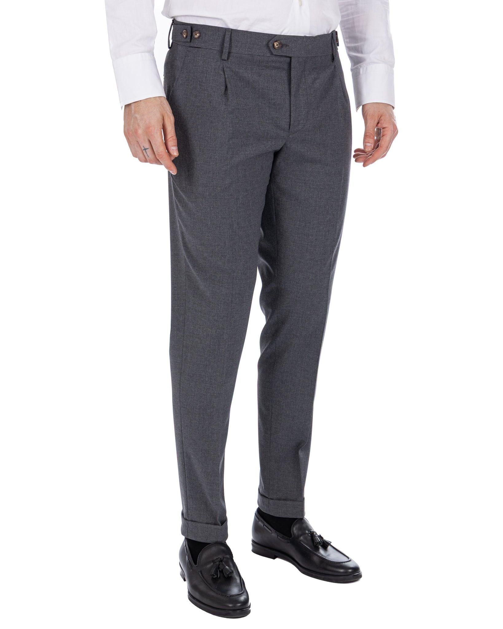 Víctor - pantalón de mezcla de lana antracita
