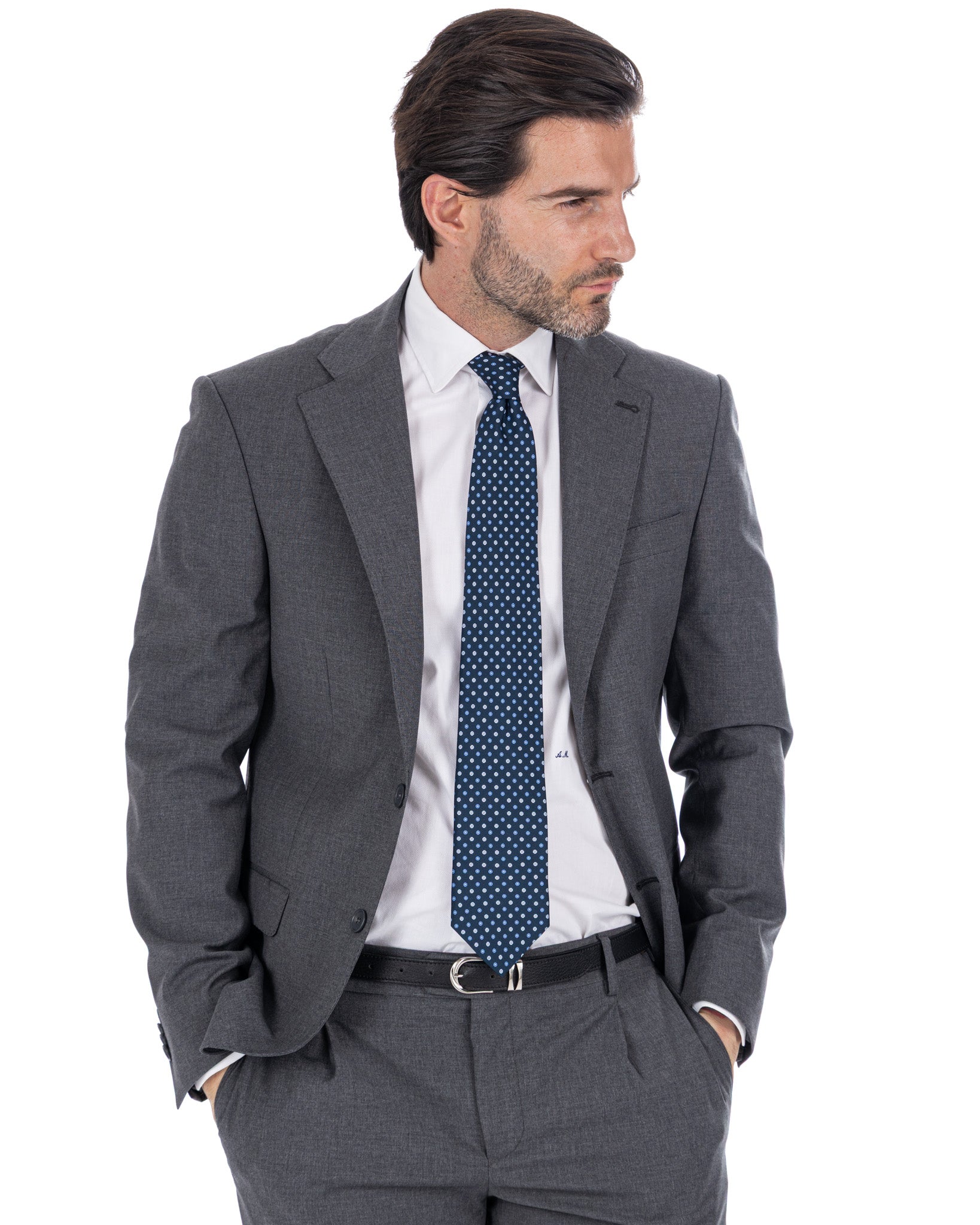 Landon - chaqueta de mezcla de lana antracita