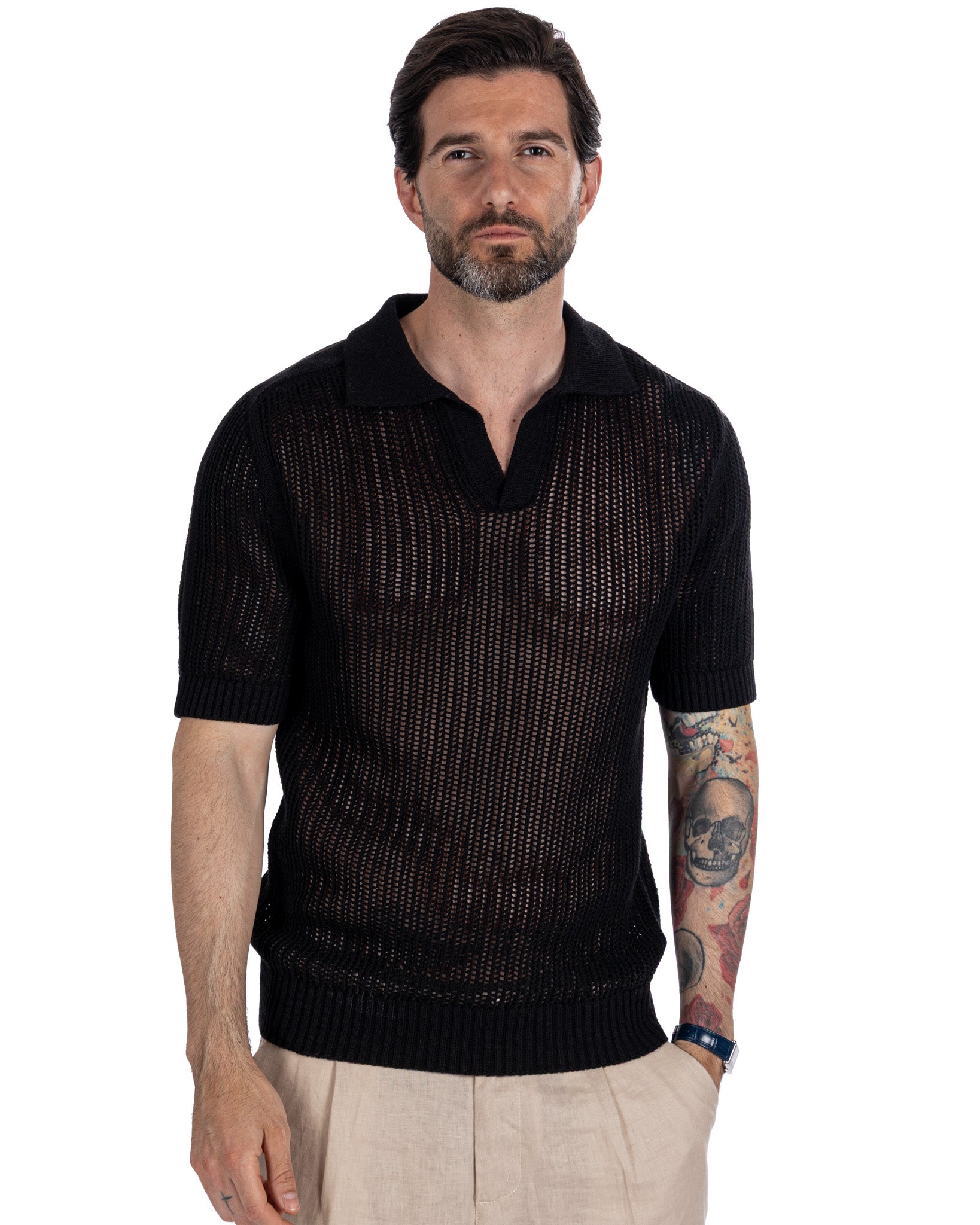 Casper - polo oversize calada negra