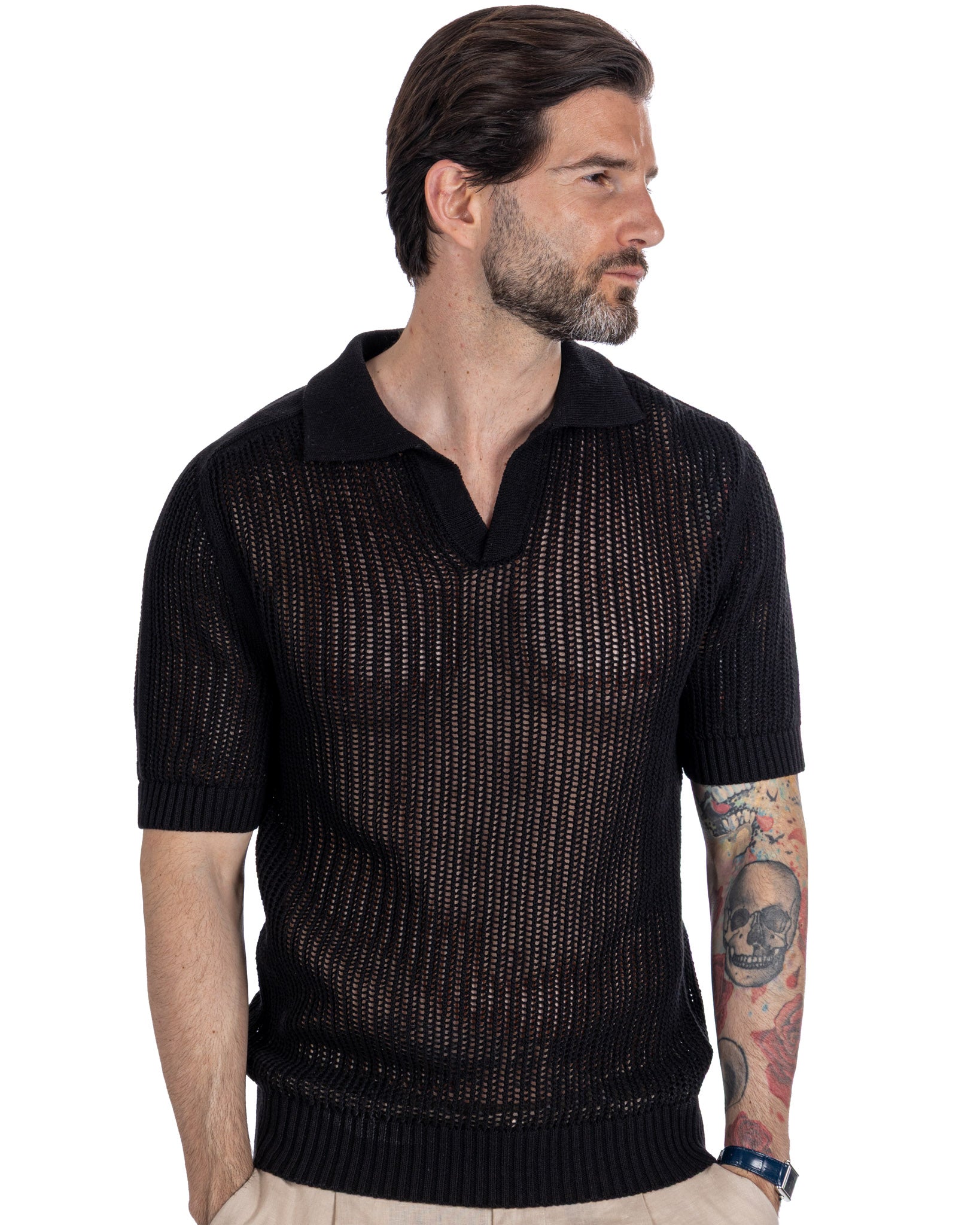 Casper - polo oversize calada negra