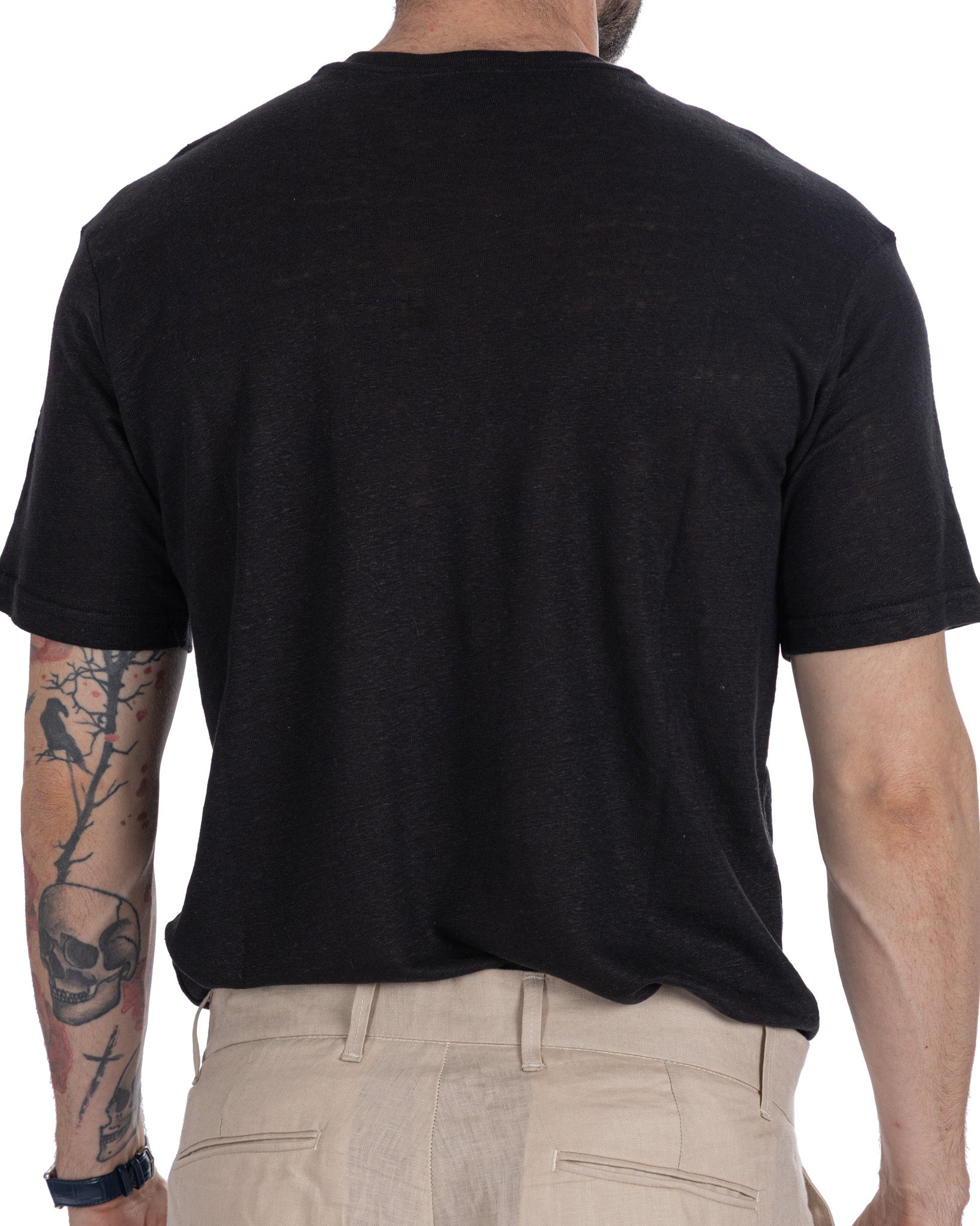 T-shirt Felix in puro lino nera