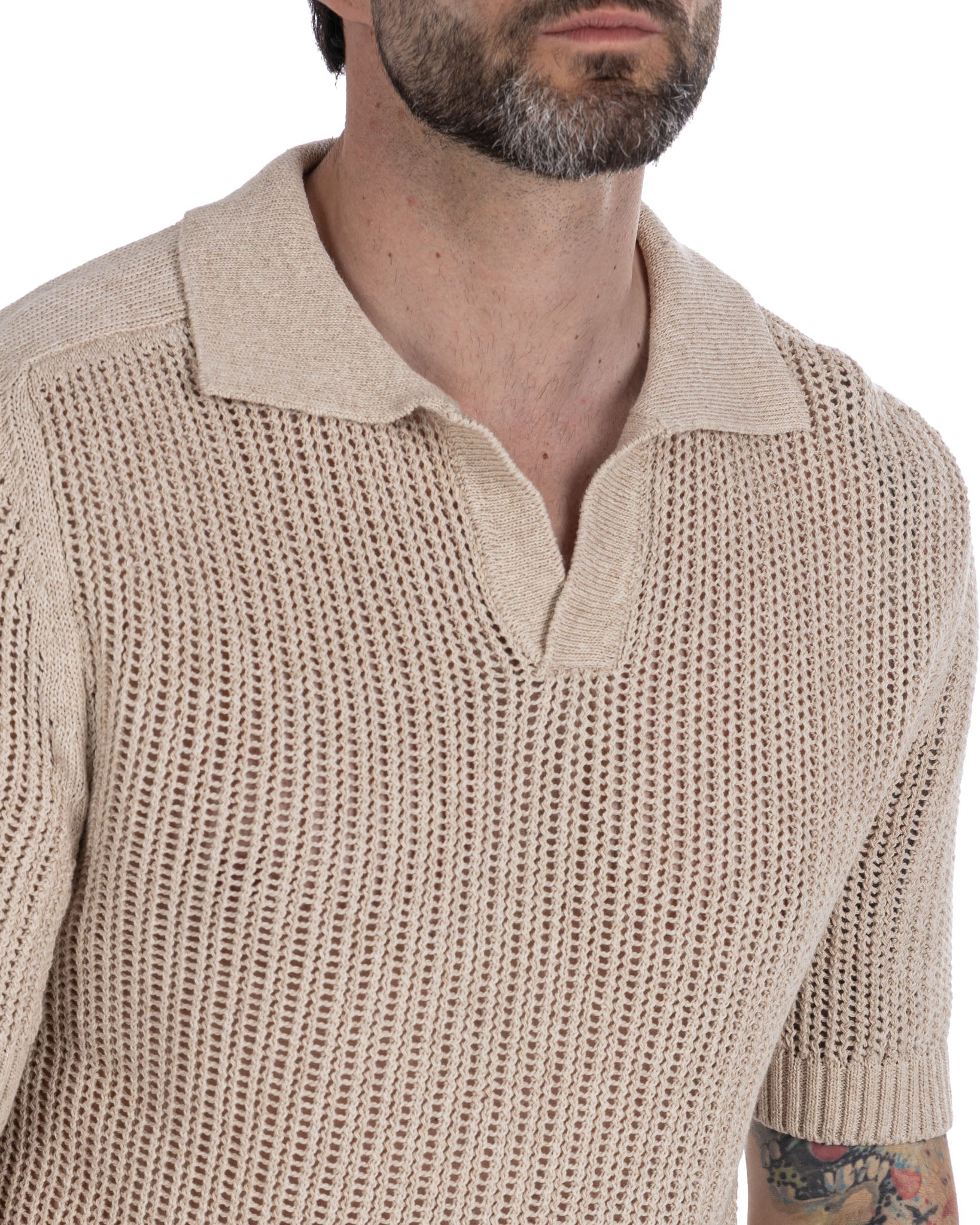 Casper - polo oversize calada beige