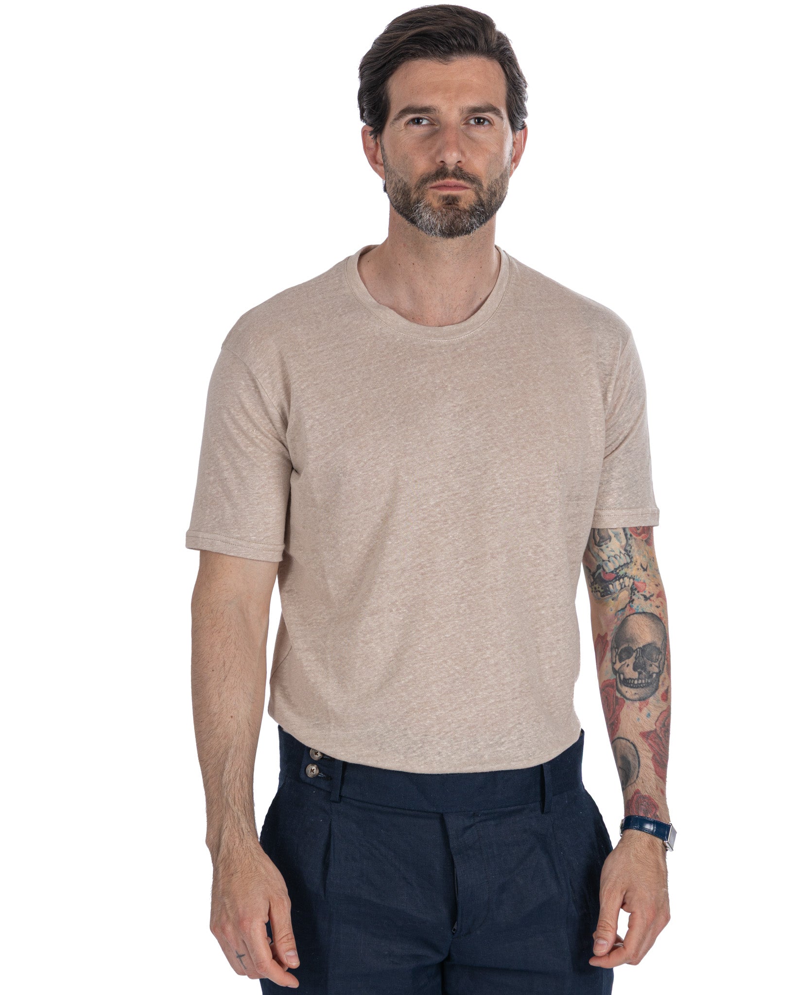 Camiseta Felix de puro lino beige