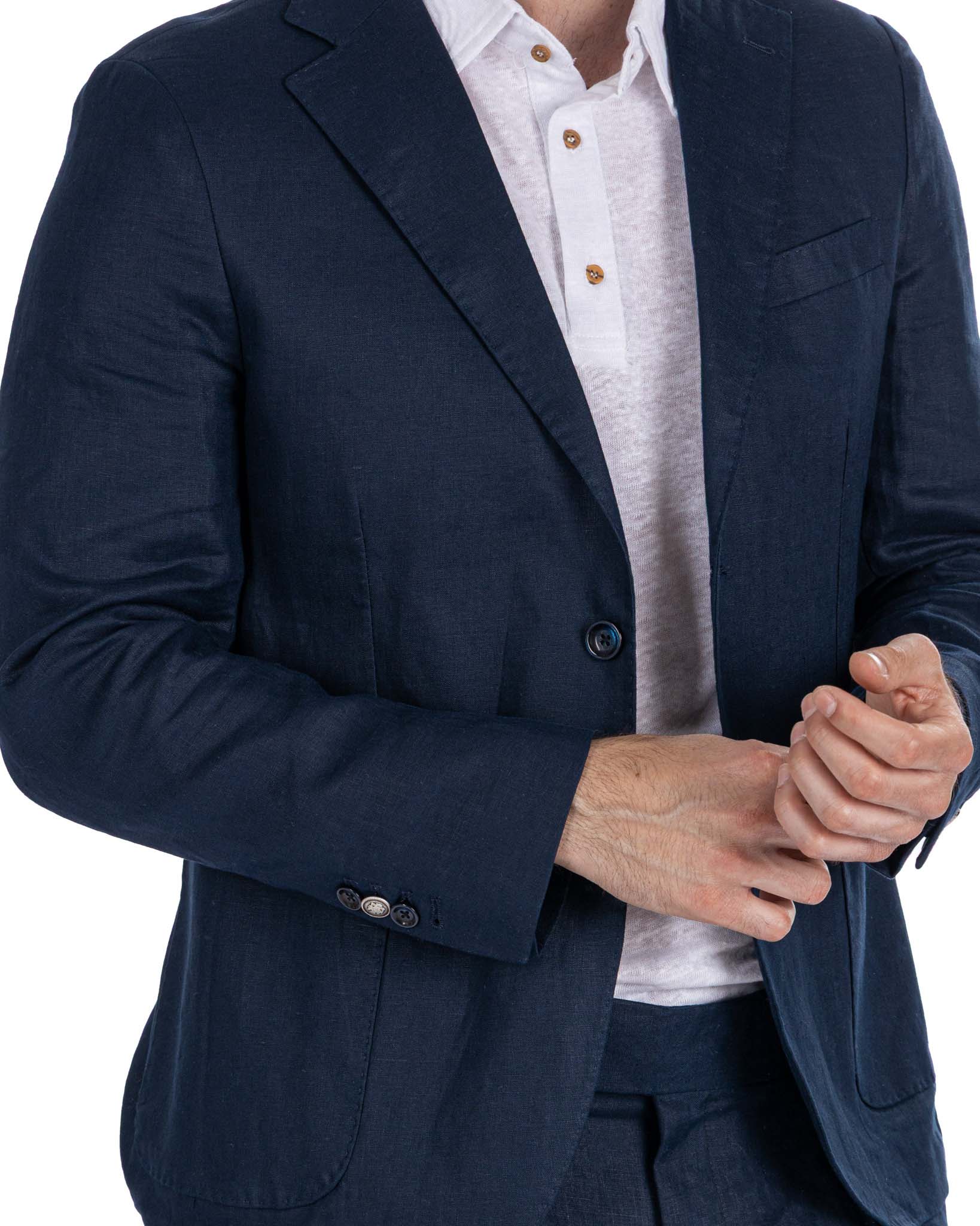 Narni jacket in pure blue linen