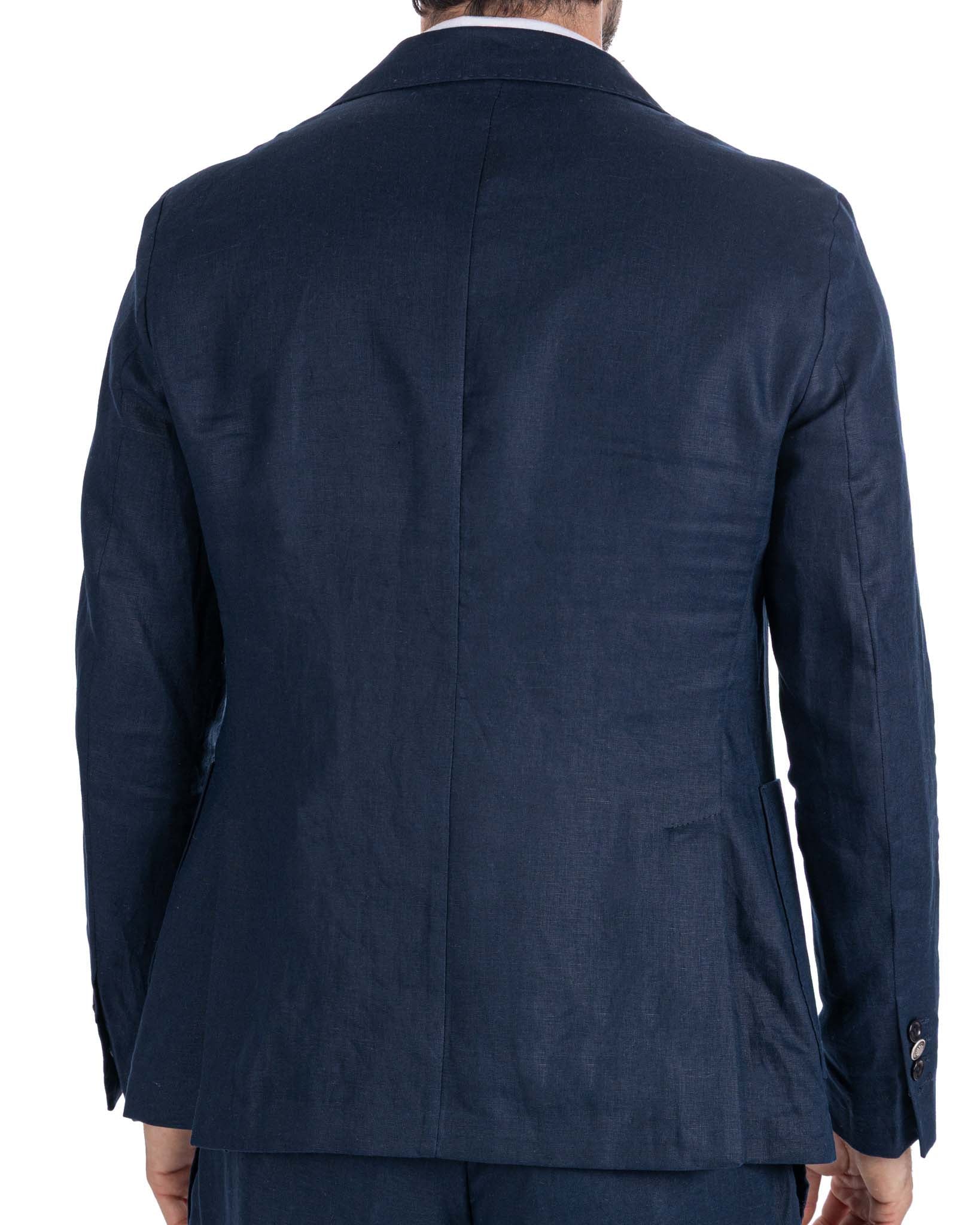Narni jacket in pure blue linen