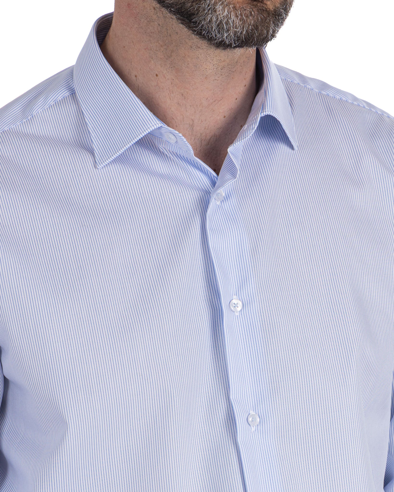 Camisa Beretta de rayas azules de algodón