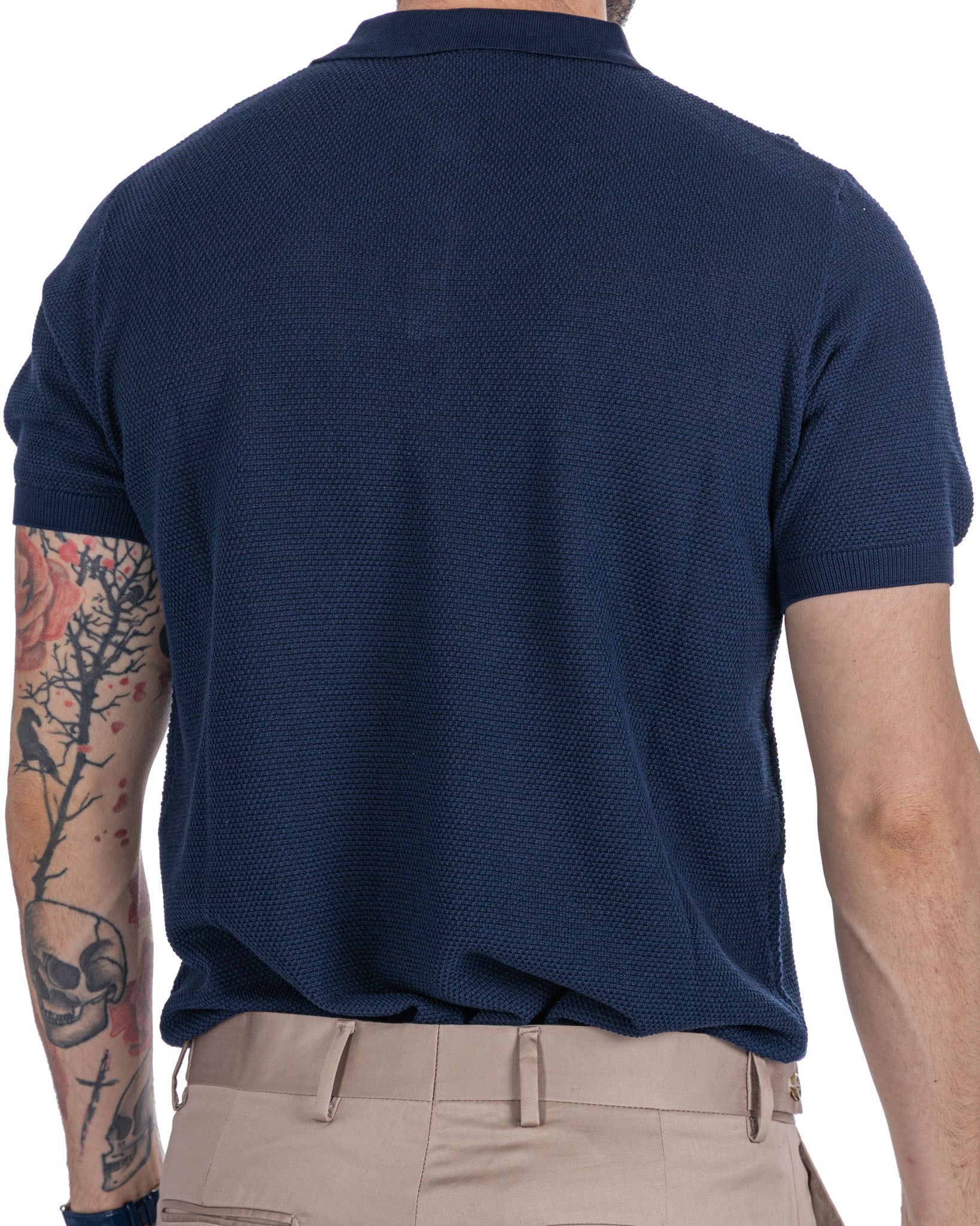 Rod - polo de piqué nido de abeja azul