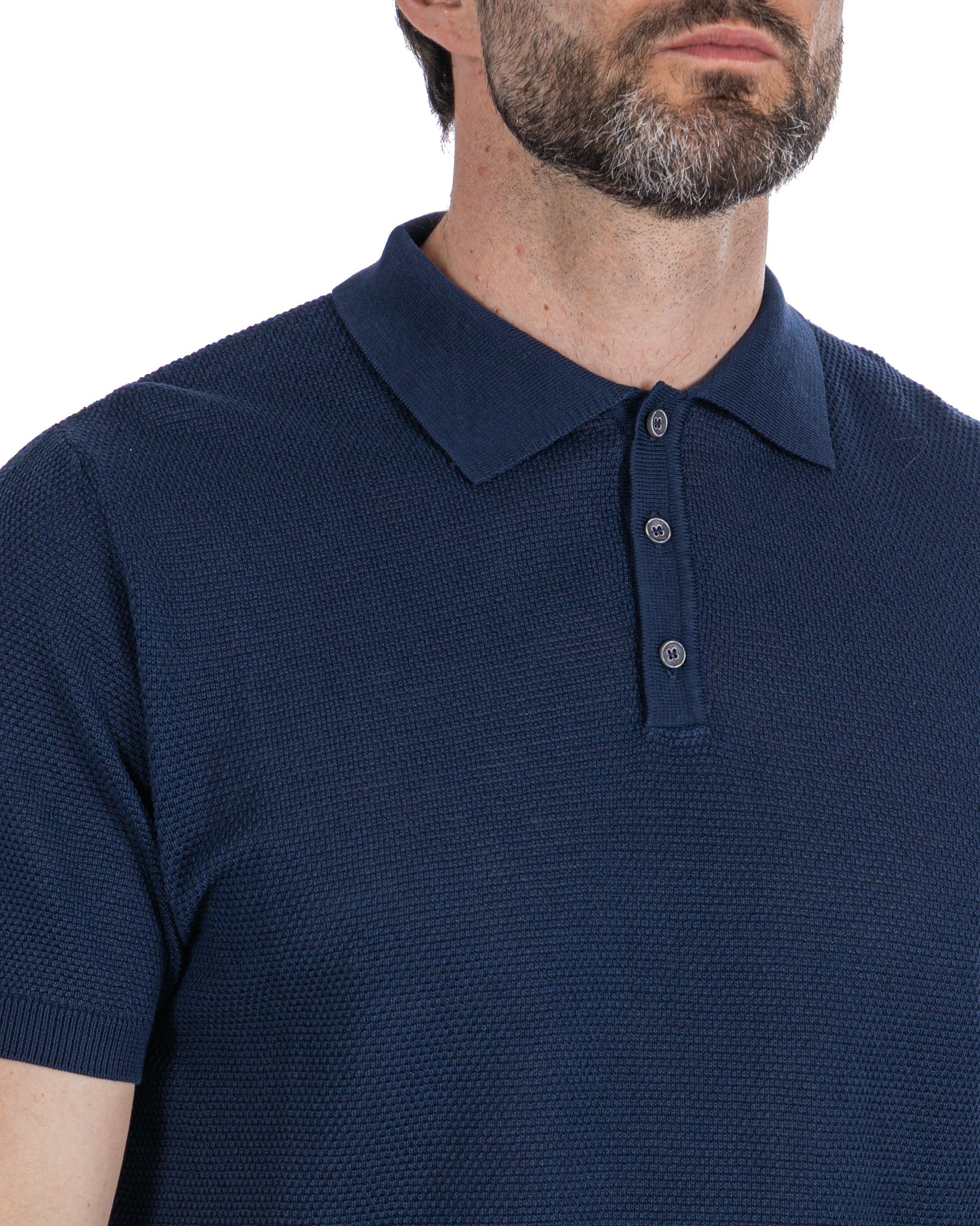 Rod - polo de piqué nido de abeja azul