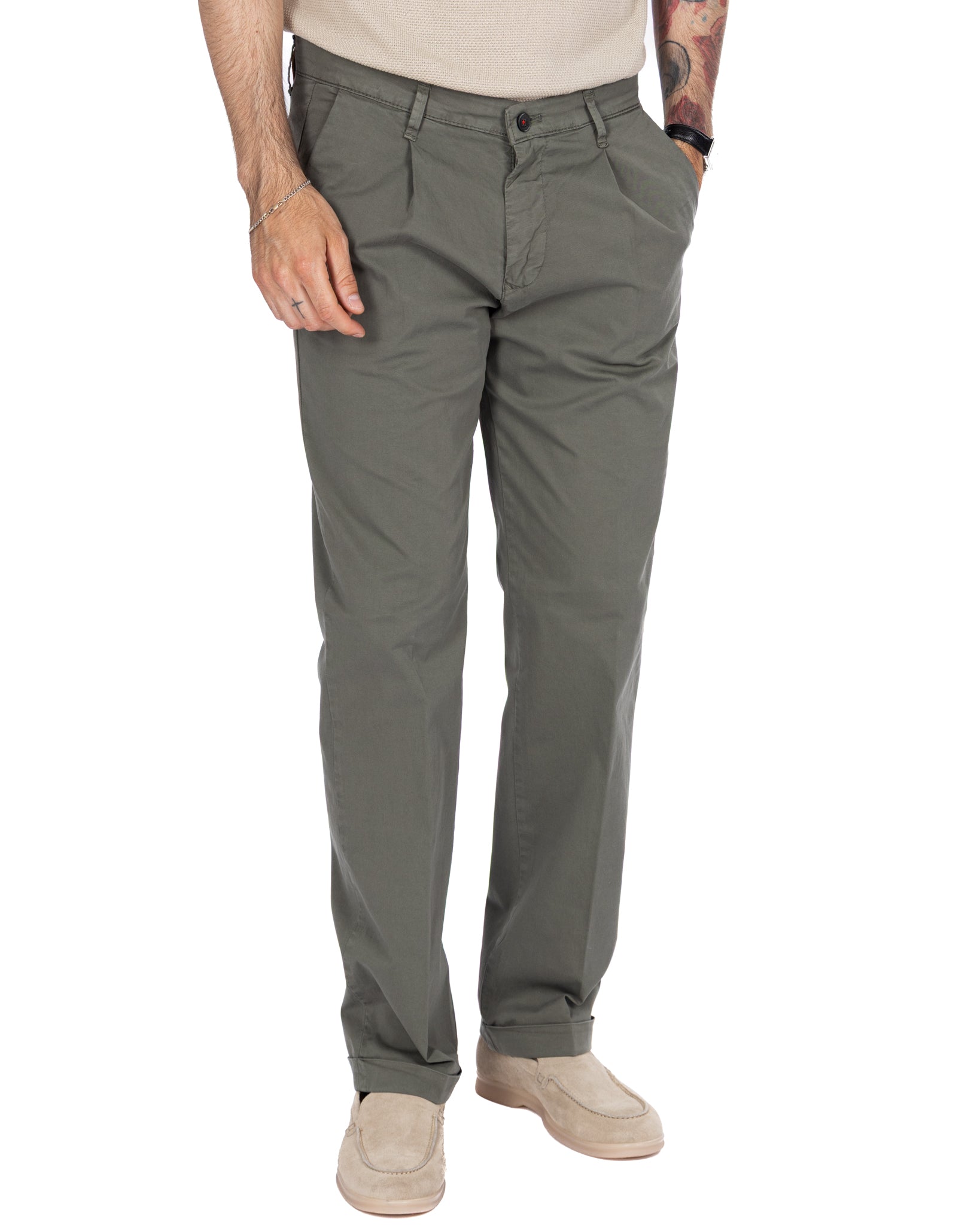 Seath - pantalone in cotone largo militare