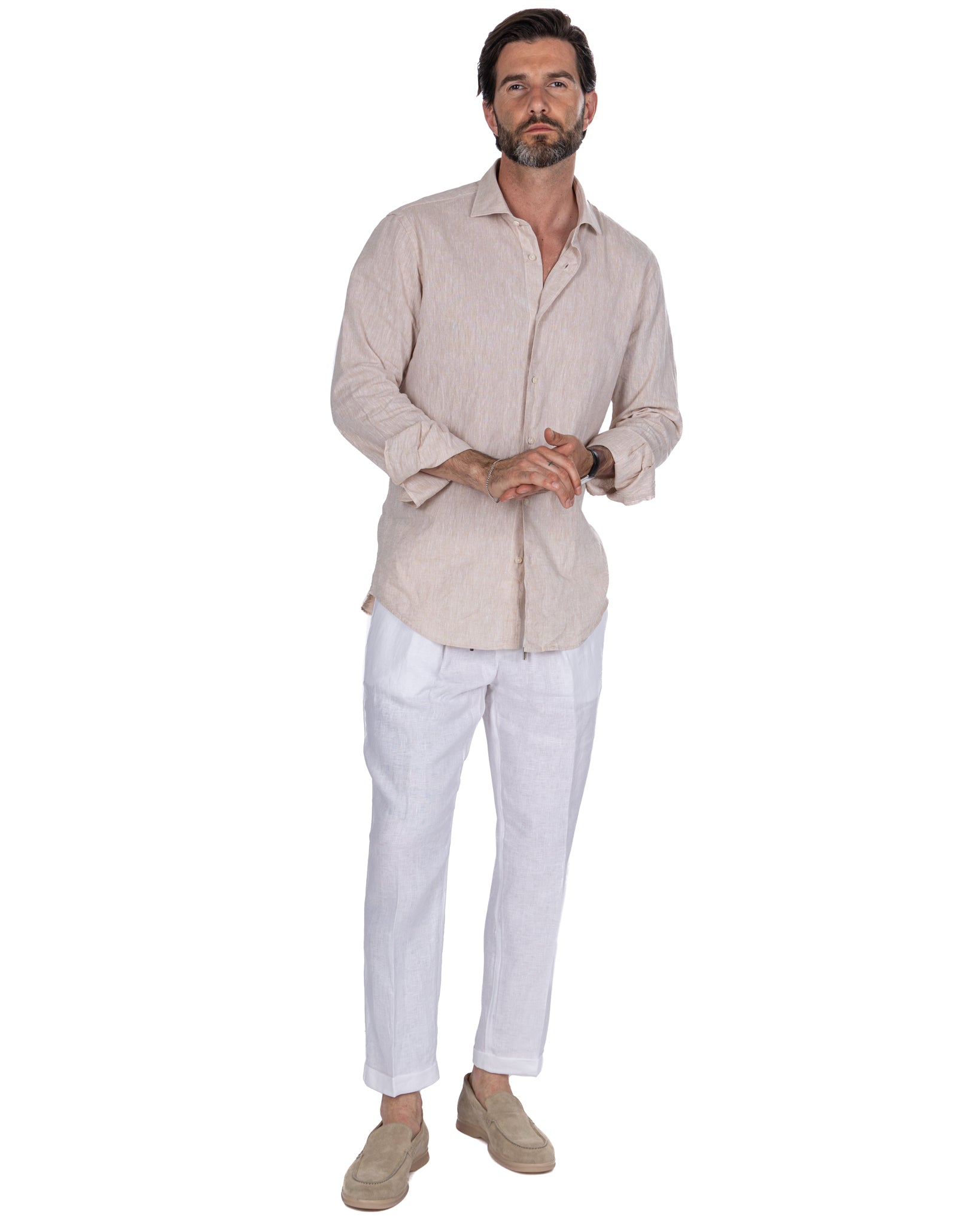 Cary trousers in pure white linen