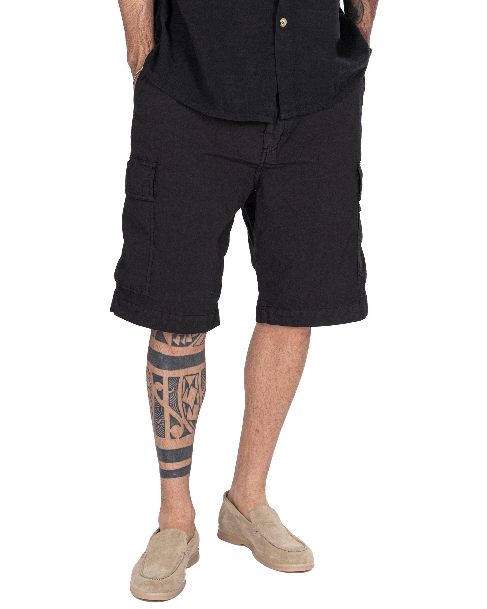 Hunter - bermuda cargo armado negro