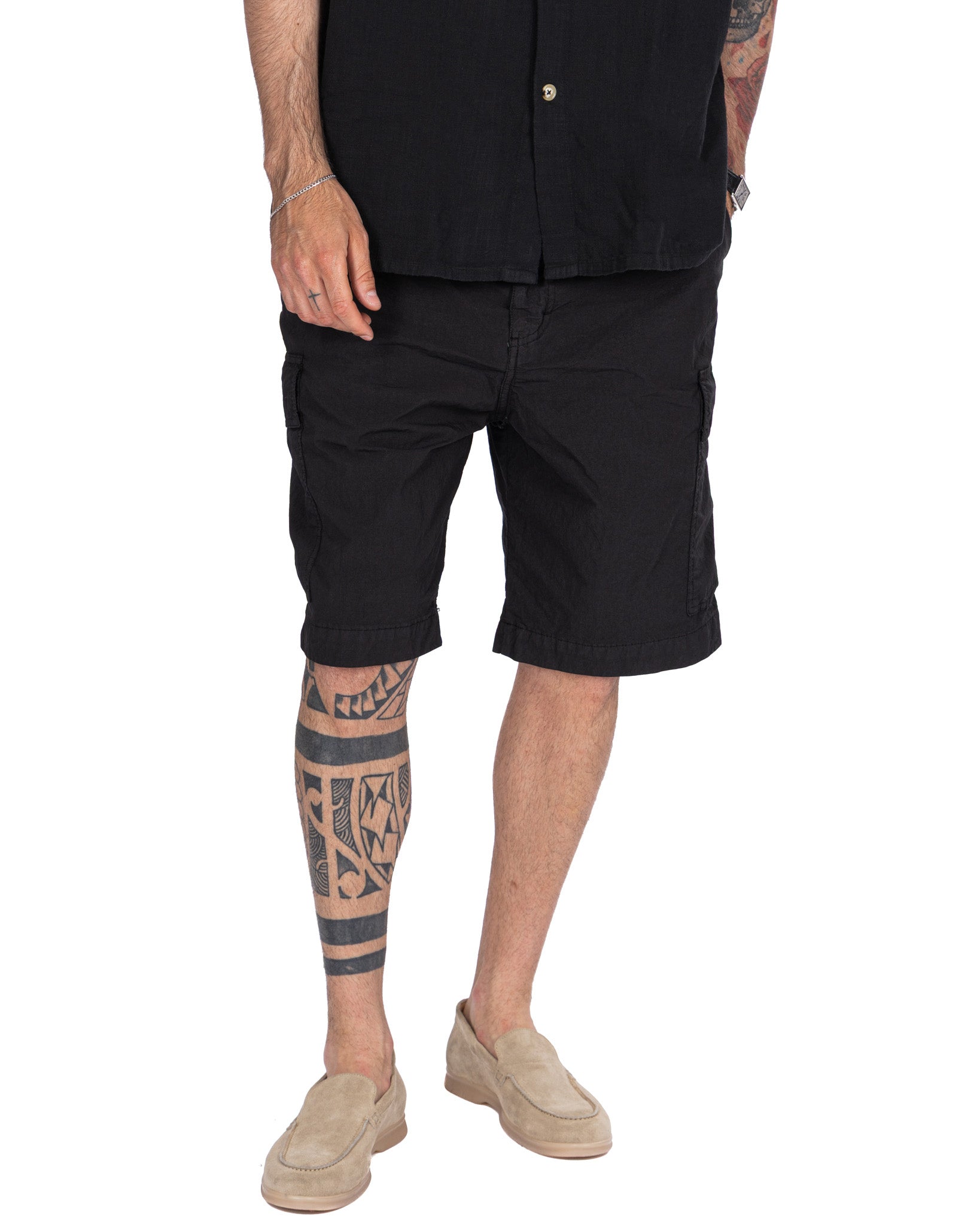 Hunter - bermuda cargo armado negro