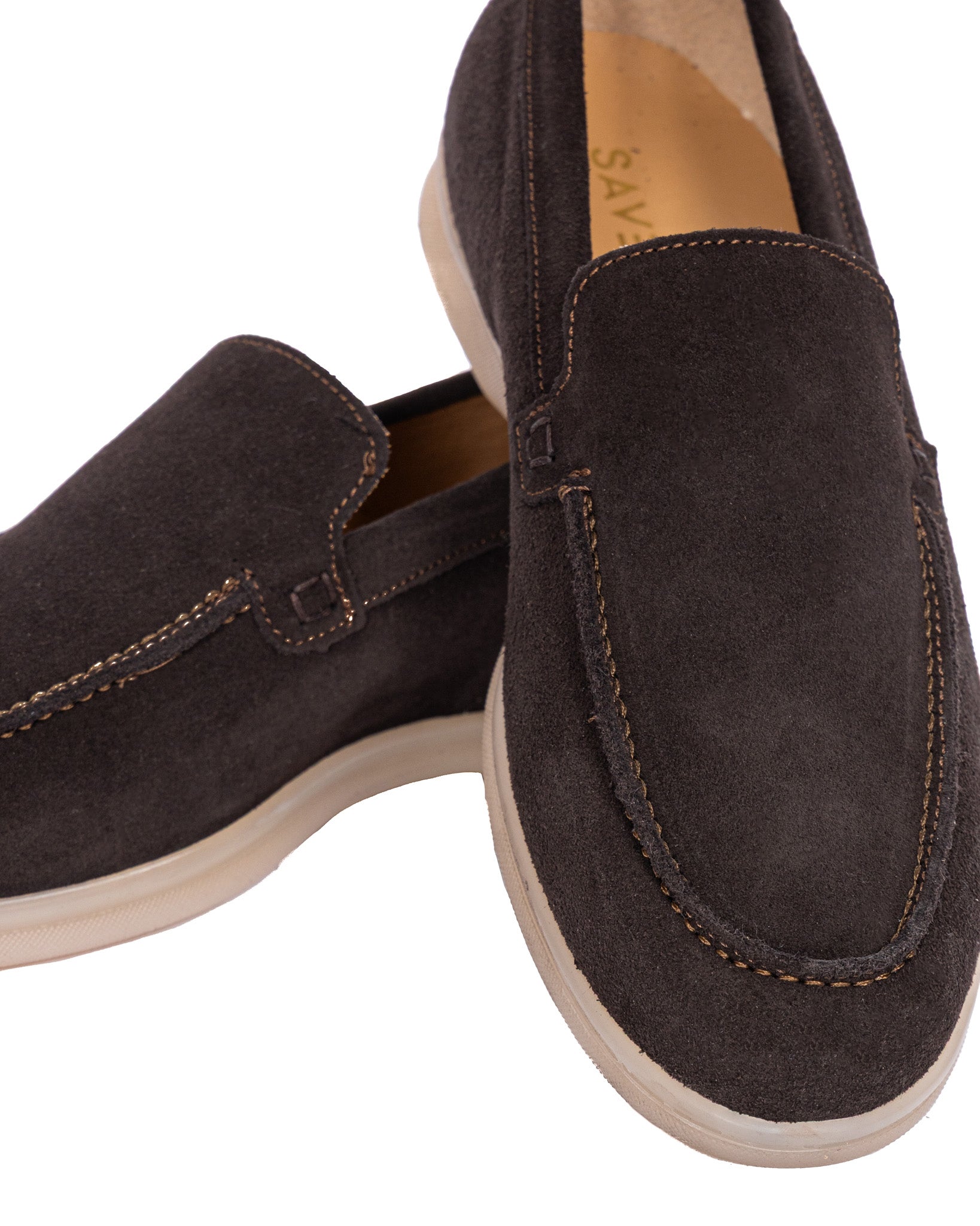 Mocasín Valeri de ante marrón oscuro